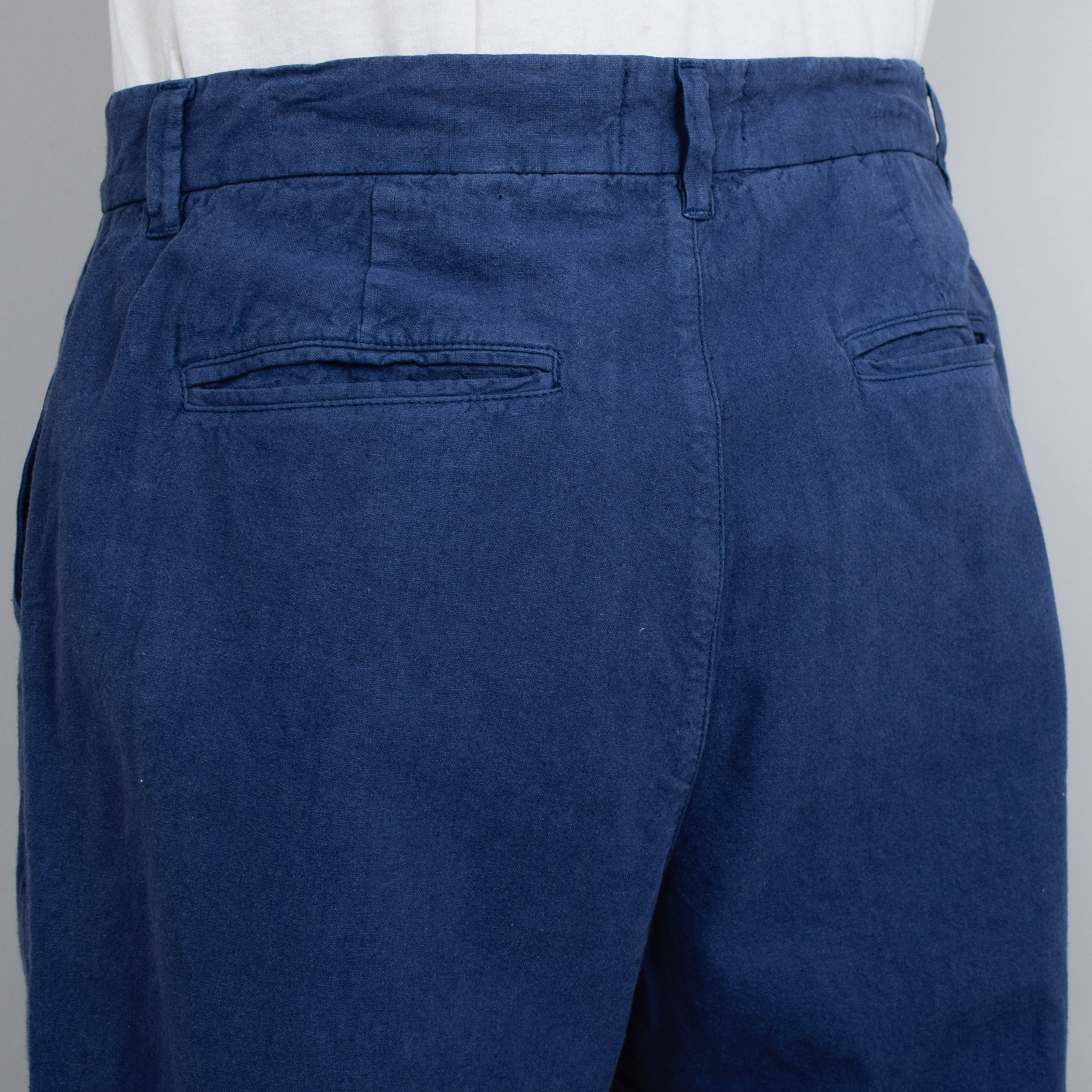 Folk Cotton Linen Trouser - Woad - Image 3