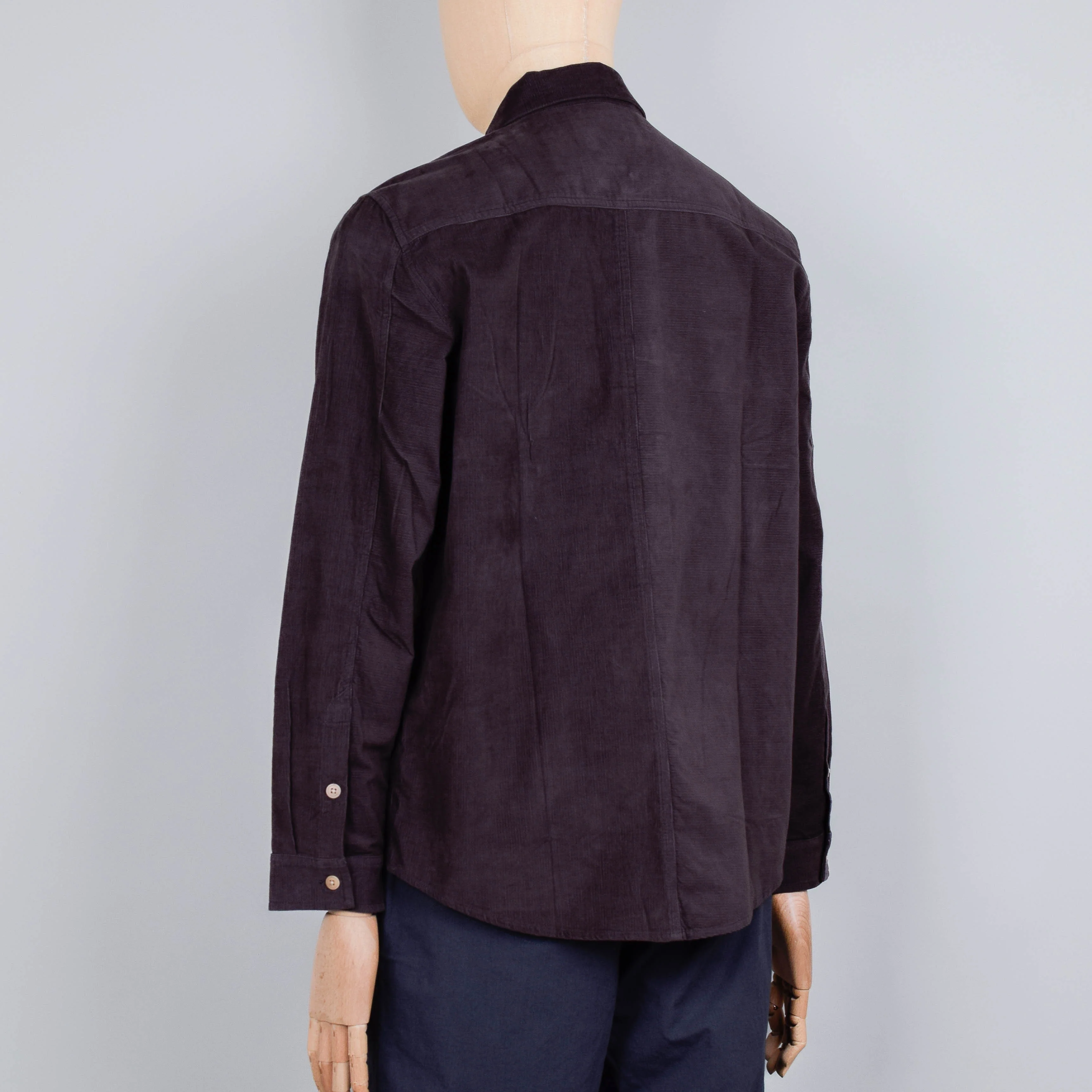 Folk Direction Babycord Shirt - Black Grape - Image 3