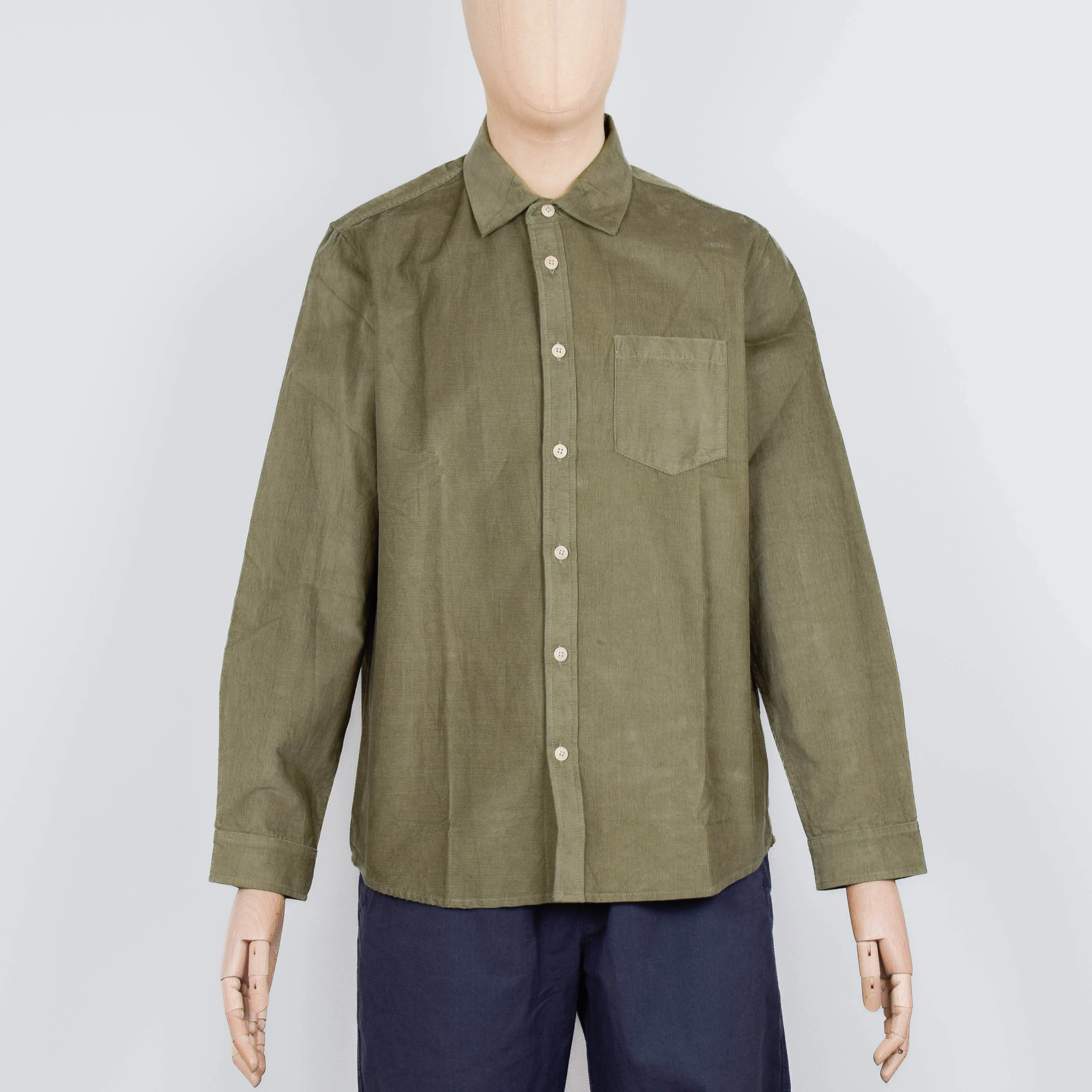 Folk Direction Babycord Shirt - Olive