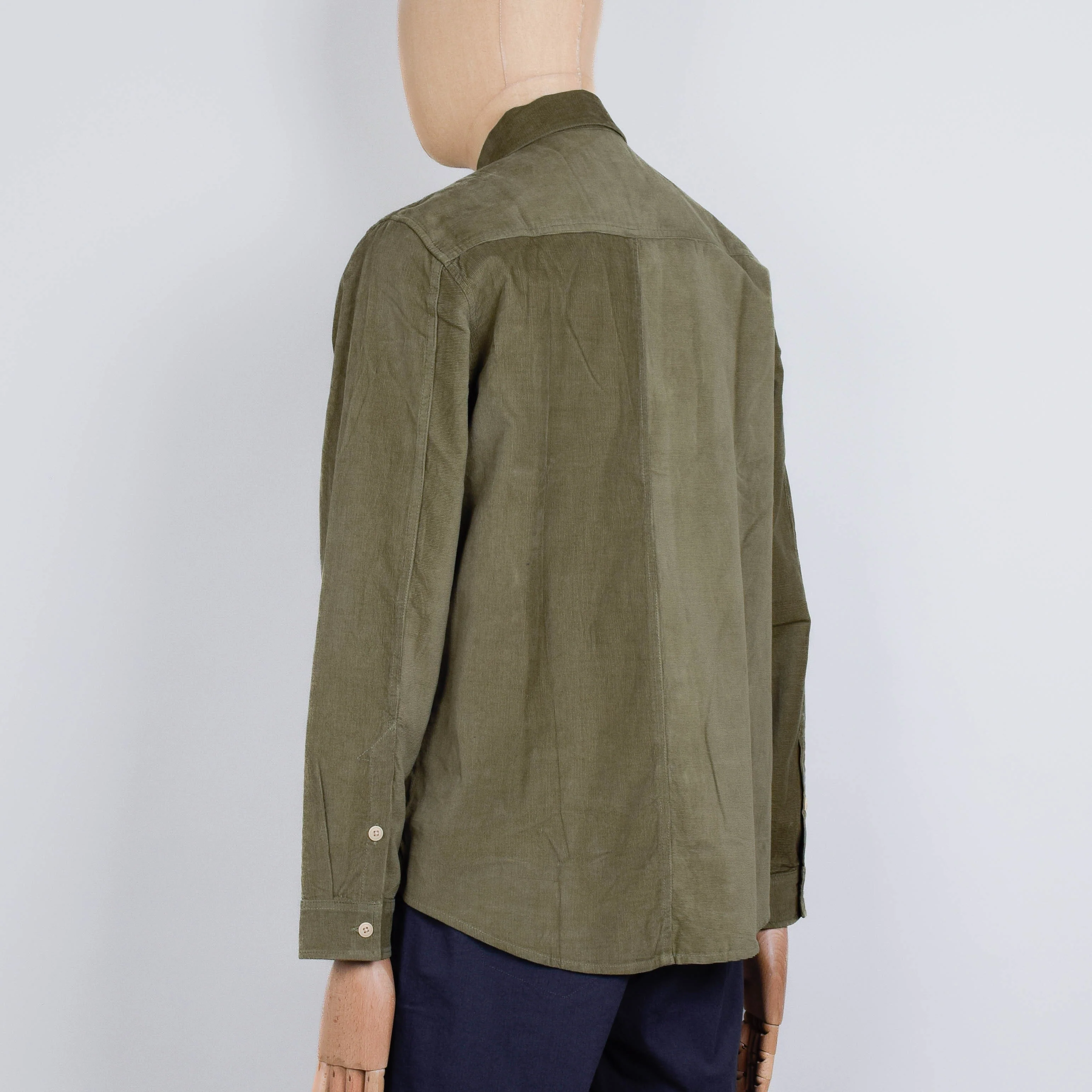 Folk Direction Babycord Shirt - Olive - Image 3