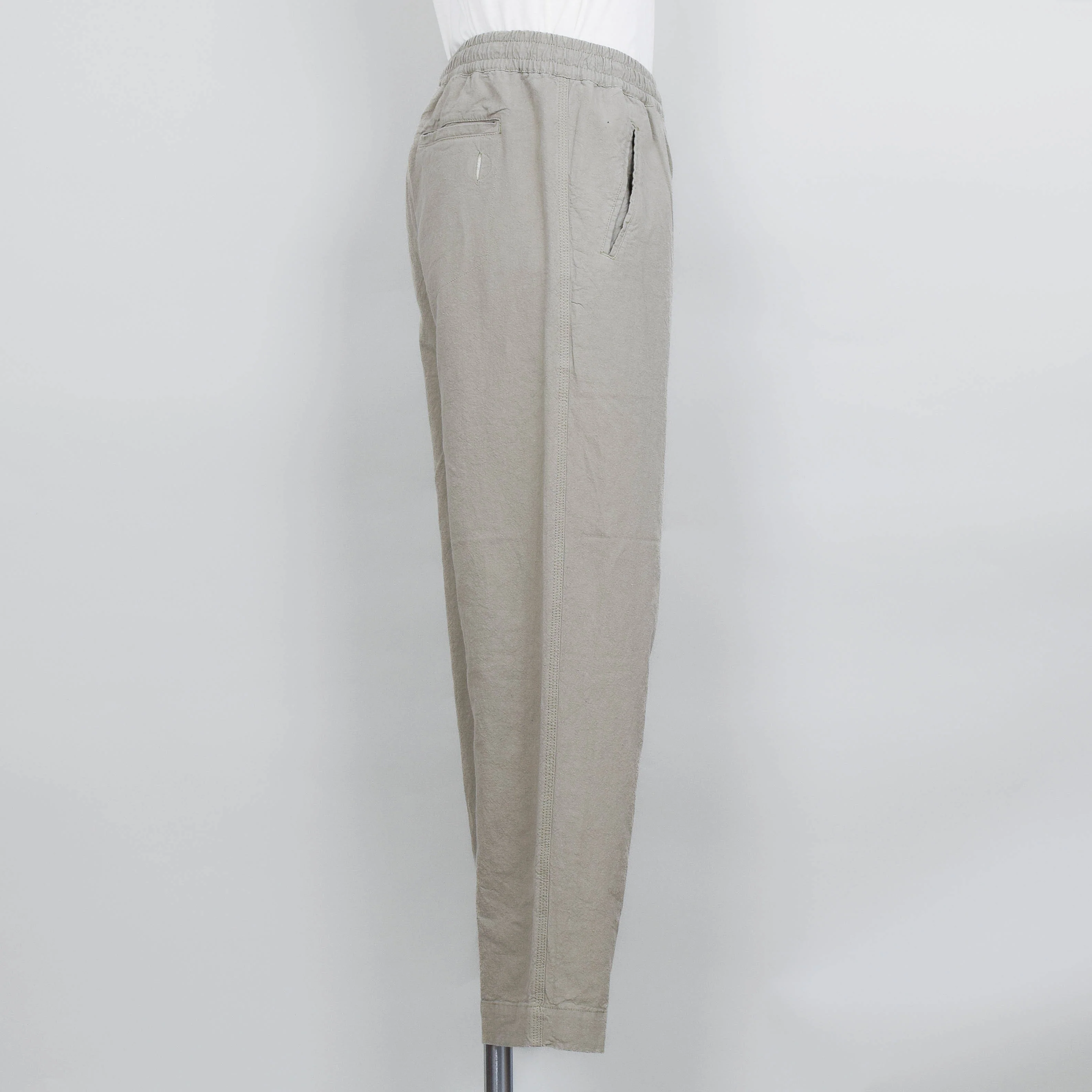 Folk Drawcord Assembly Pant - Sage Cotton Linen - Image 2