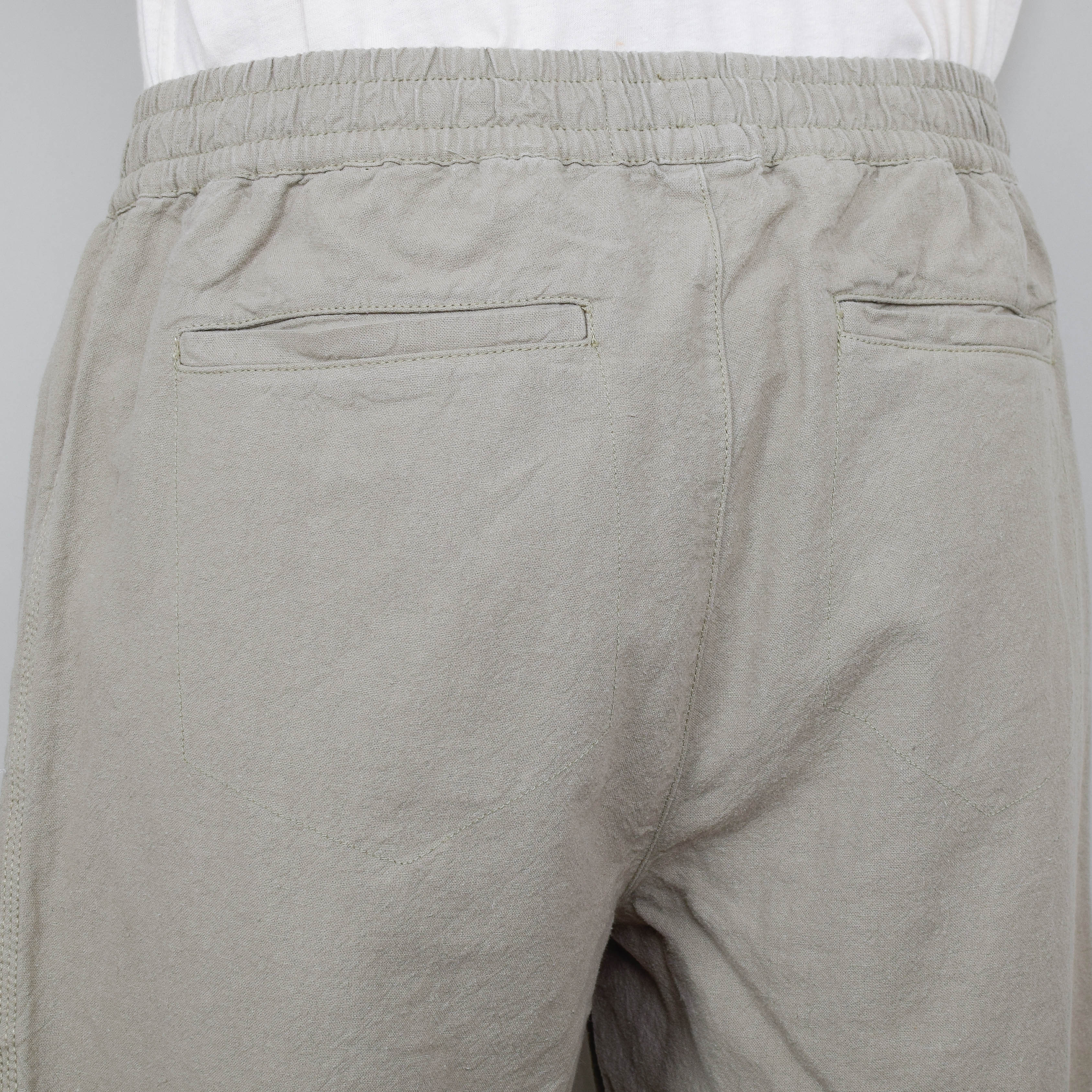 Folk Drawcord Assembly Pant - Sage Cotton Linen - Image 3