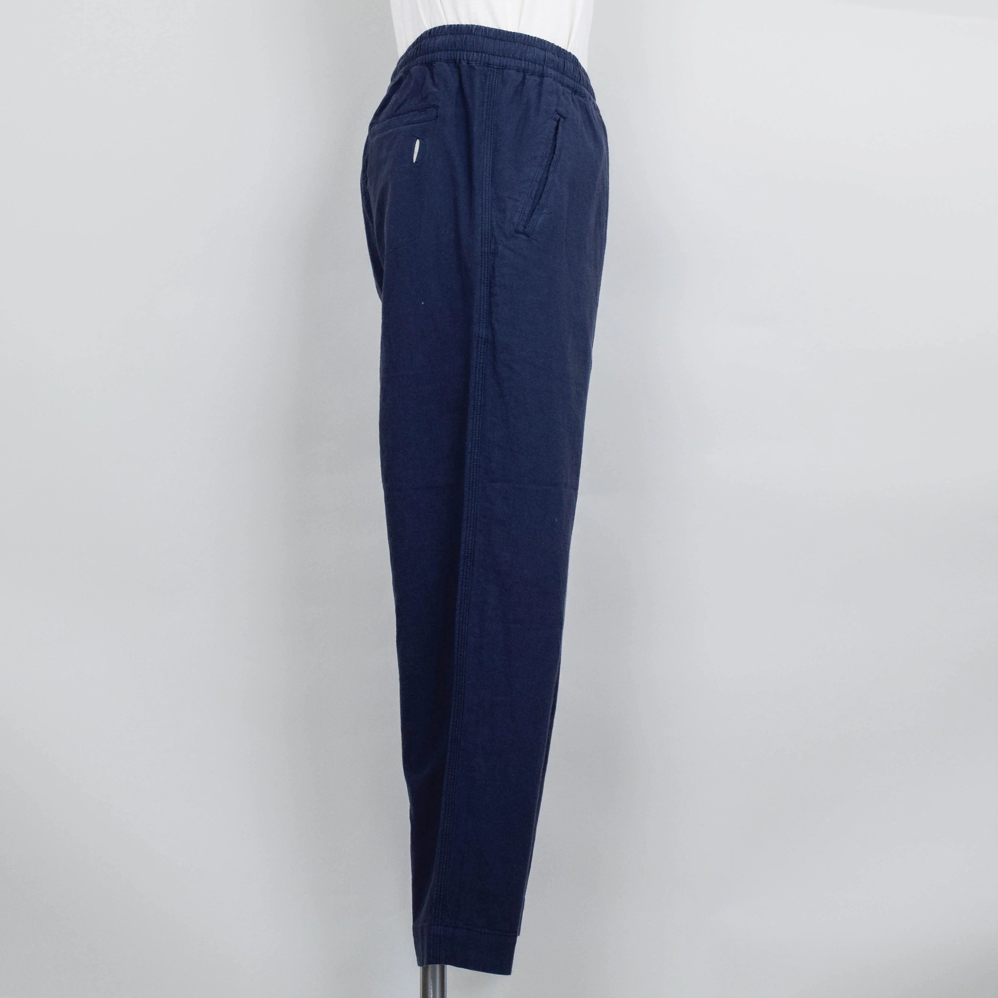 Folk Drawcord Assembly Pant - Soft Navy Linen - Image 2