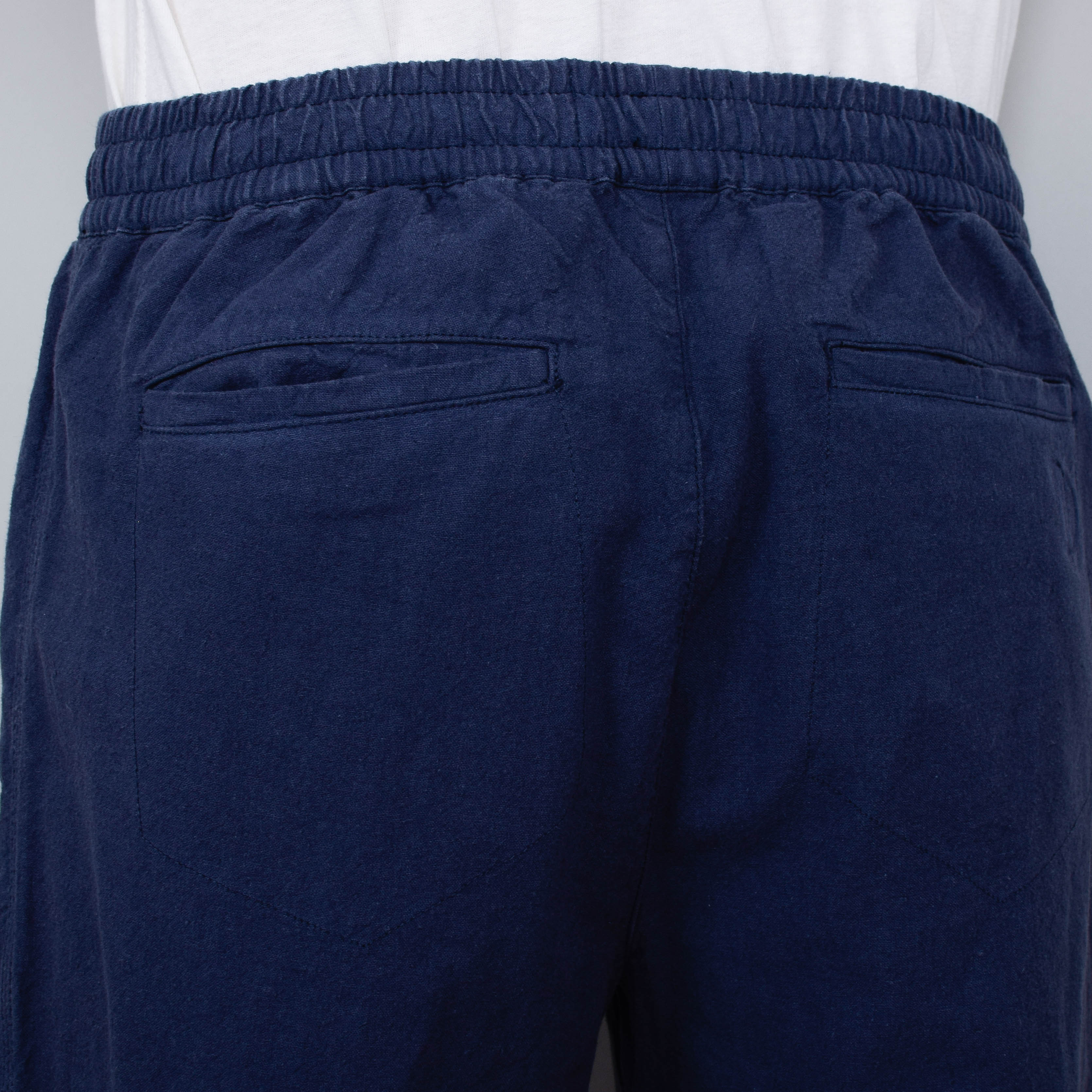 Folk Drawcord Assembly Pant - Soft Navy Linen - Image 3
