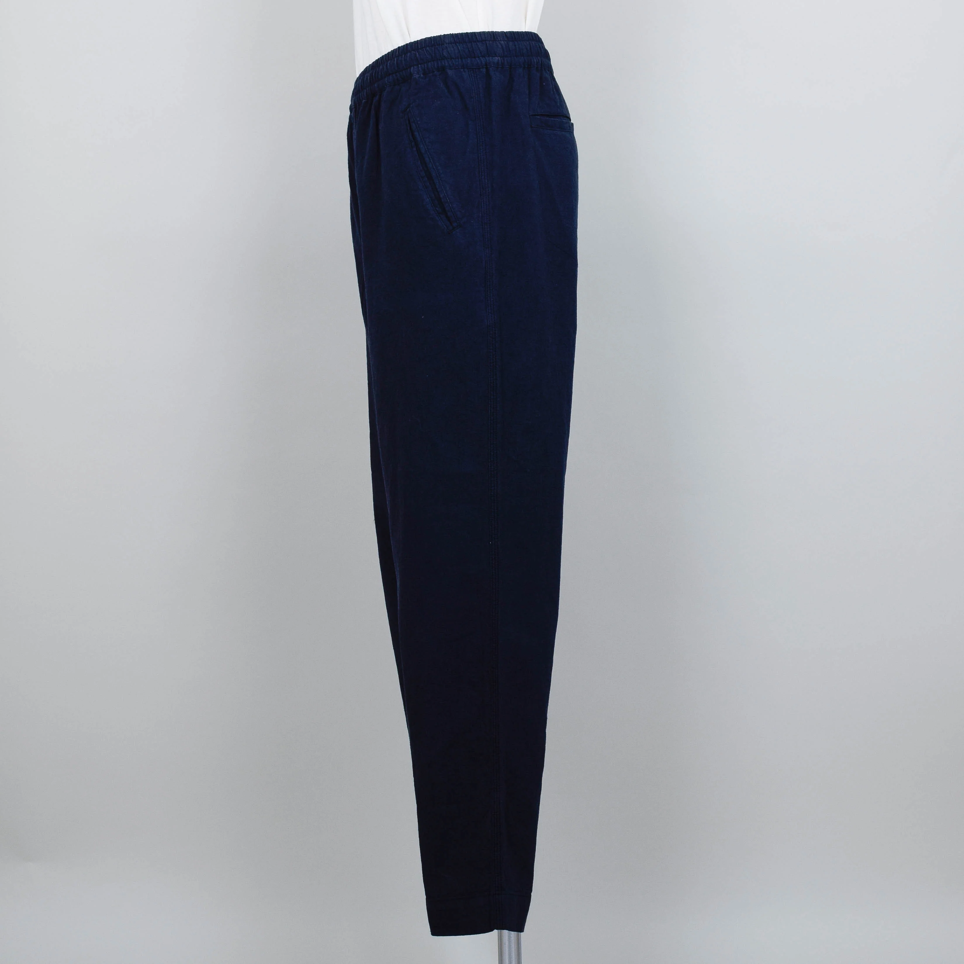 Folk Drawcord Assembly Pant - Soft Navy Linen - Image 2