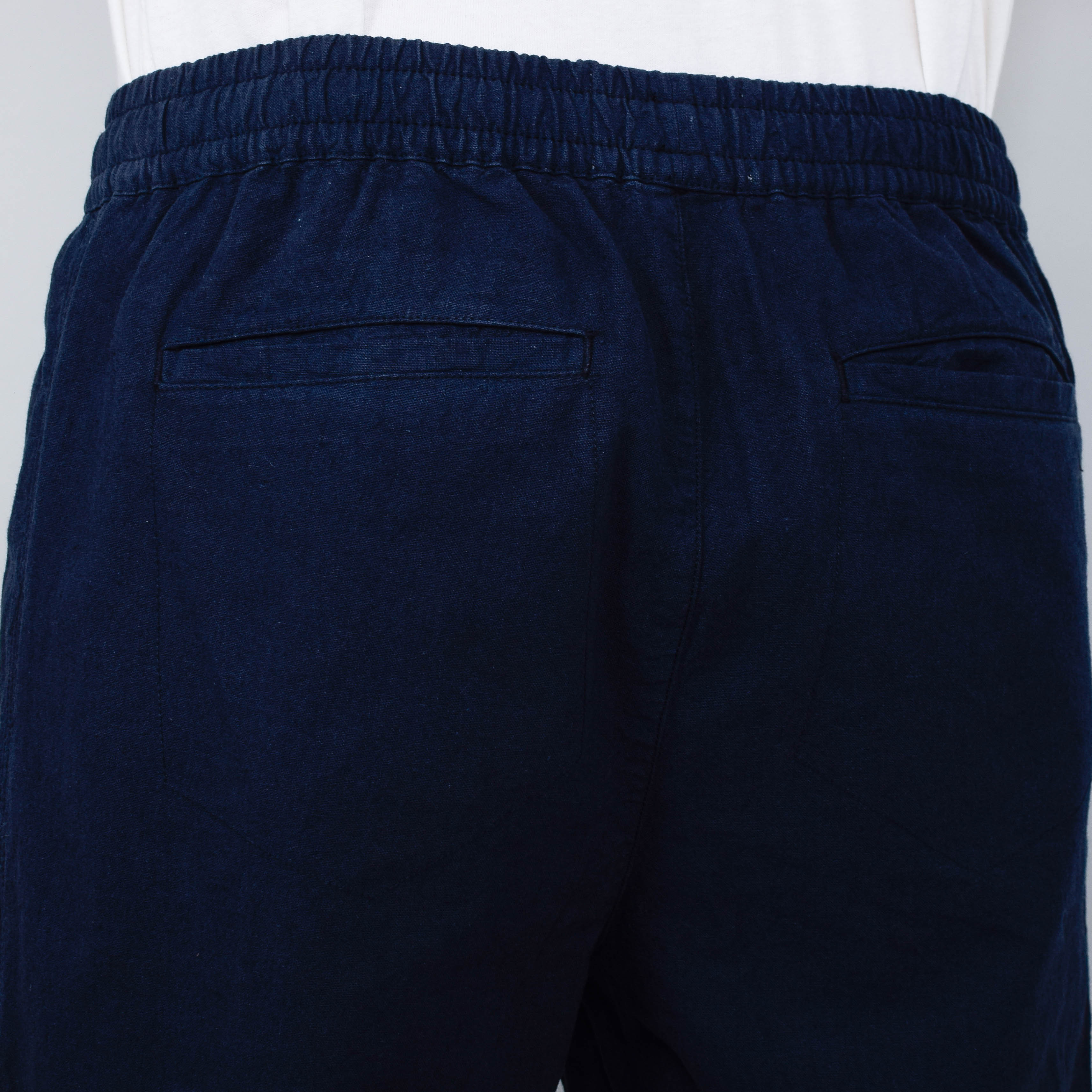 Folk Drawcord Assembly Pant - Soft Navy Linen - Image 3