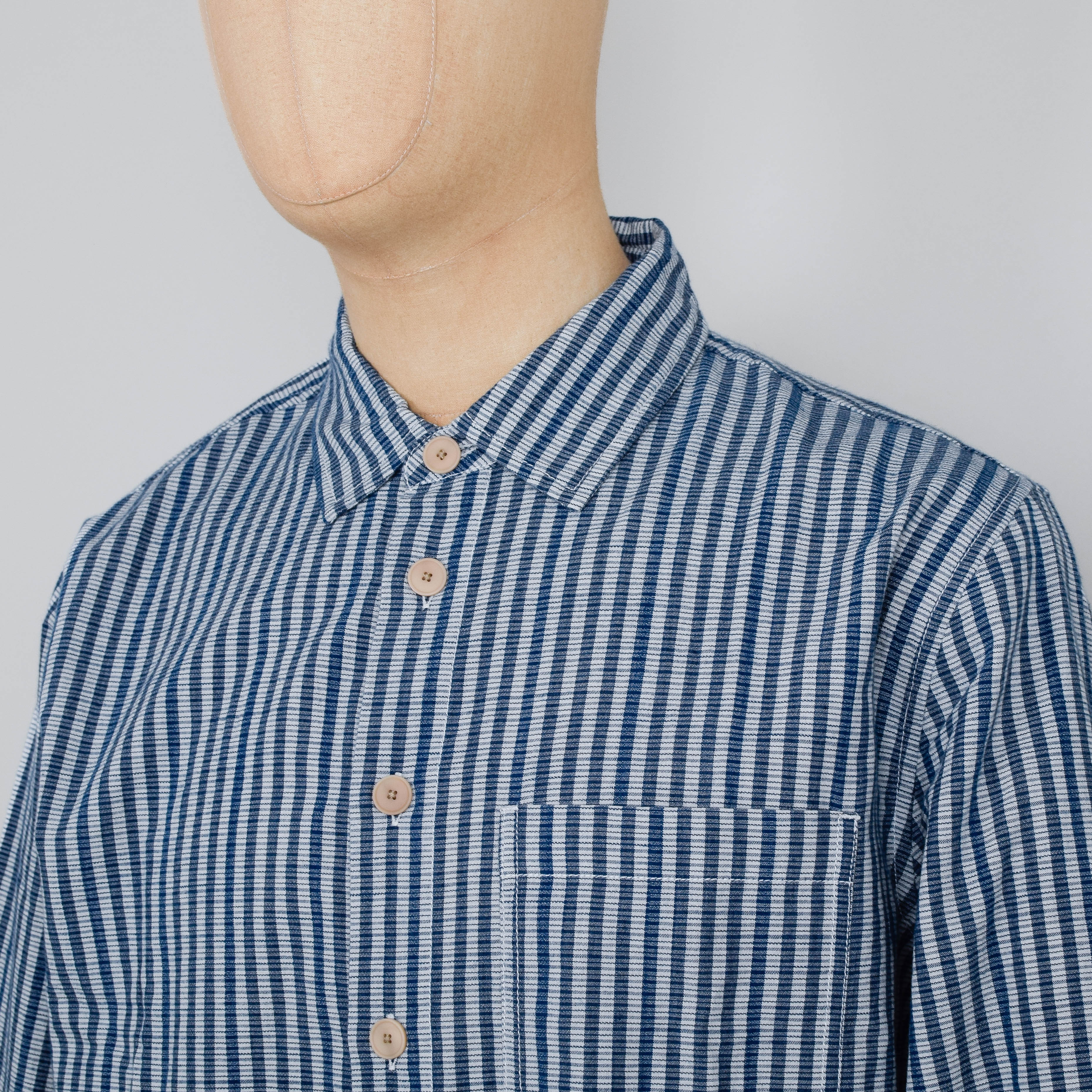 Folk Easy Fit Shirt - Indigo Crinkle Mini Check - Image 2