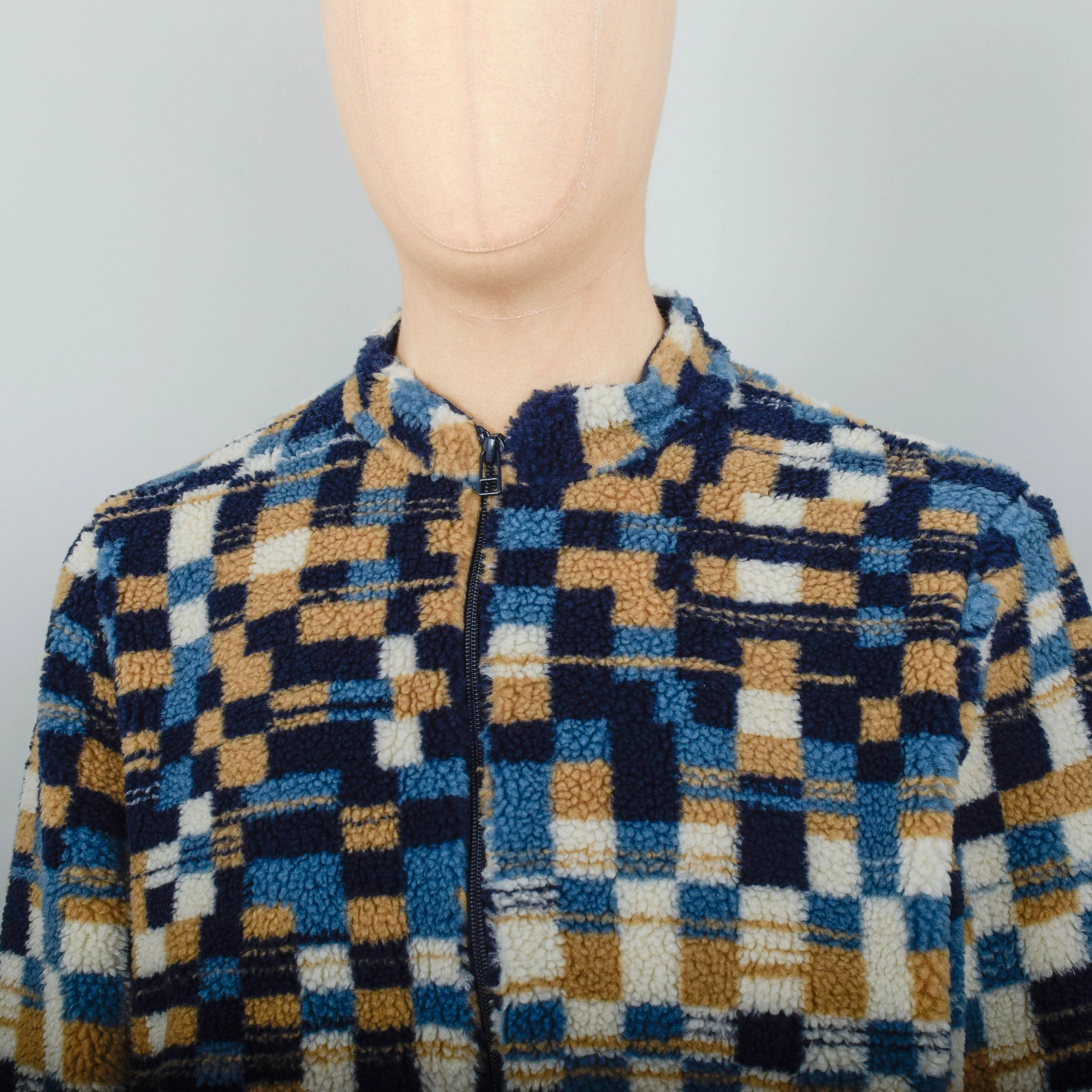 Folk Fleece Funnel - Warp Checkerboard - Image 2