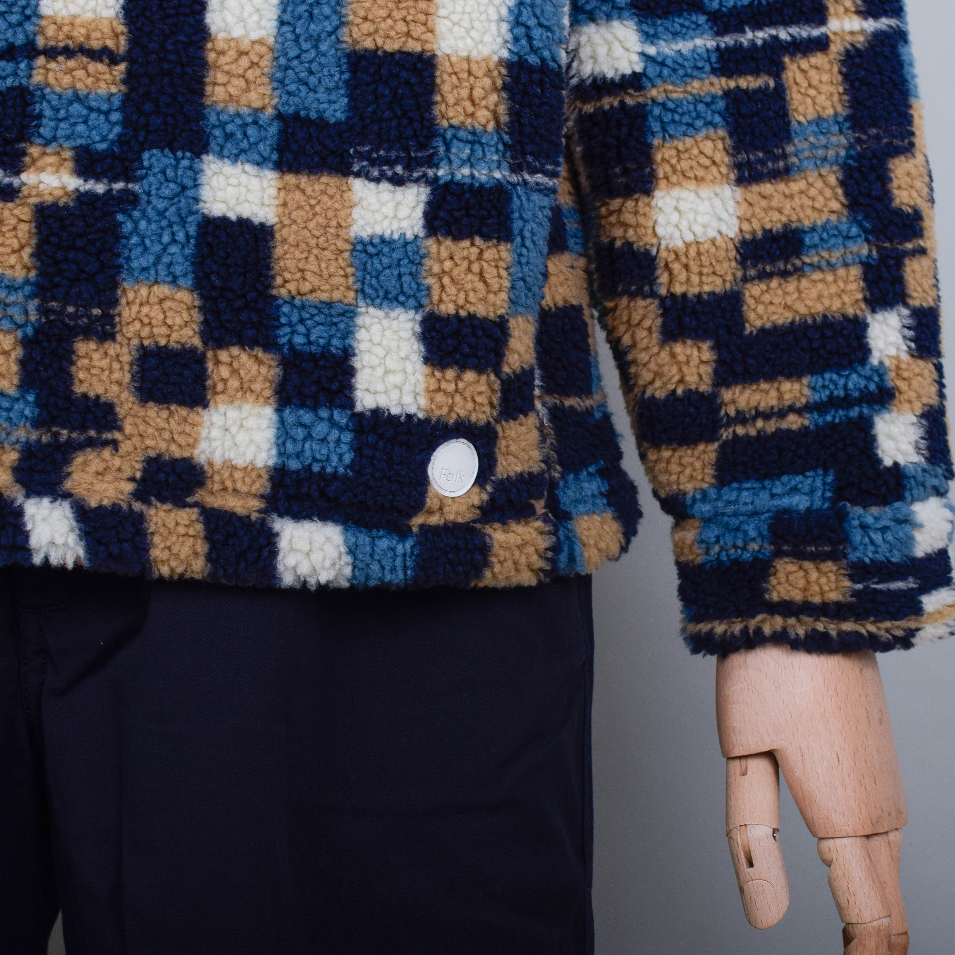 Folk Fleece Funnel - Warp Checkerboard - Image 3