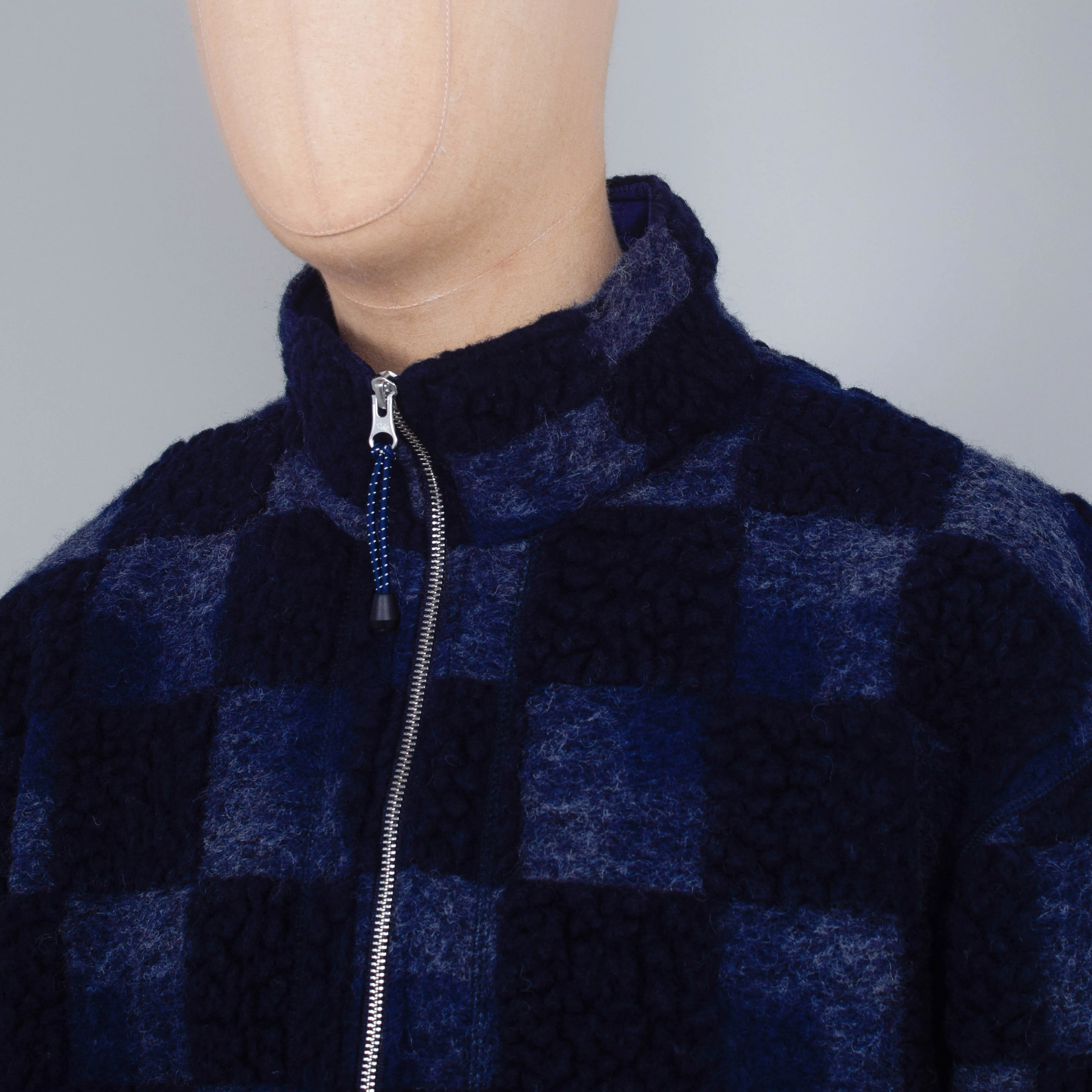 Folk Fleece Overhead - Navy Checkerboard - Image 2