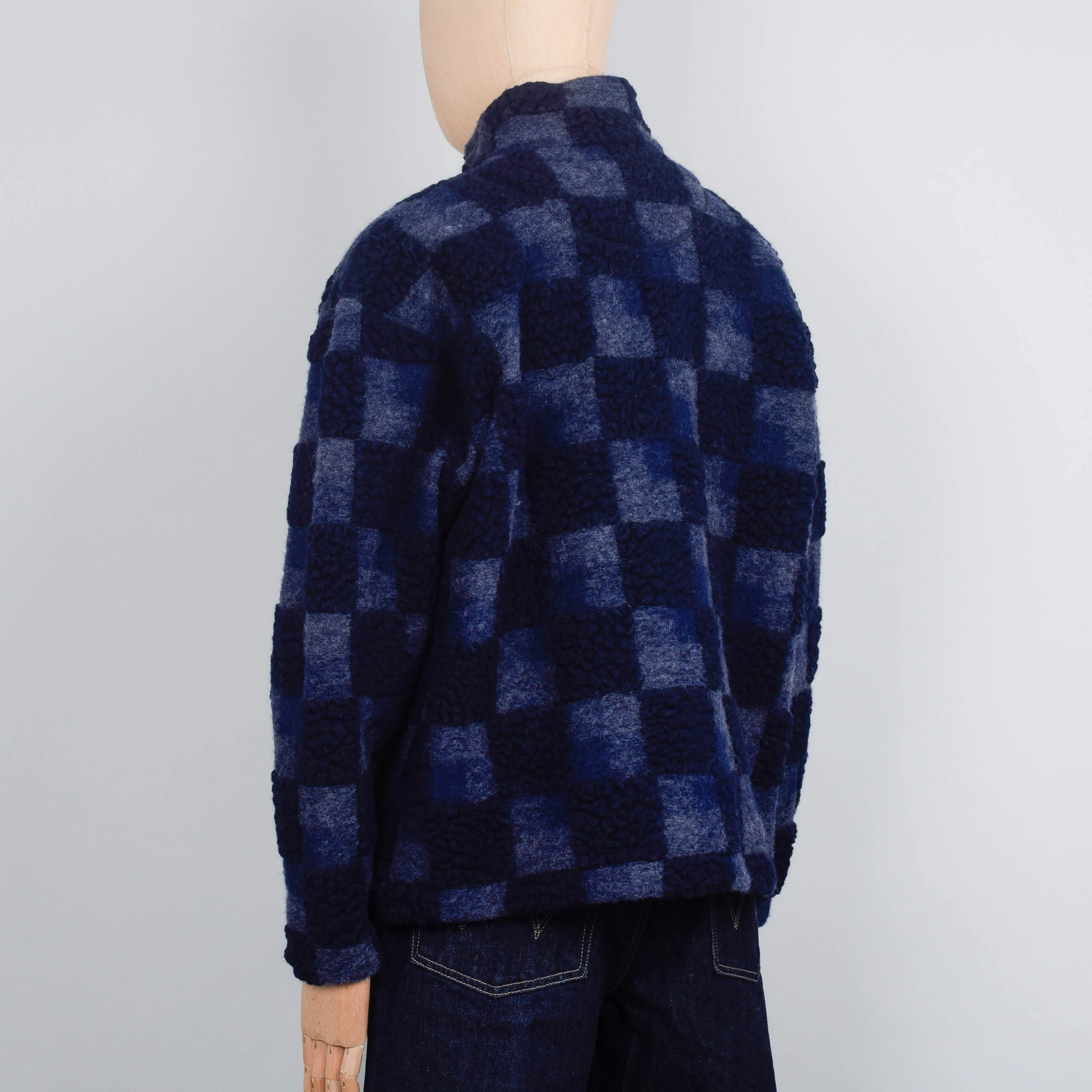 Folk Fleece Overhead - Navy Checkerboard - Image 3