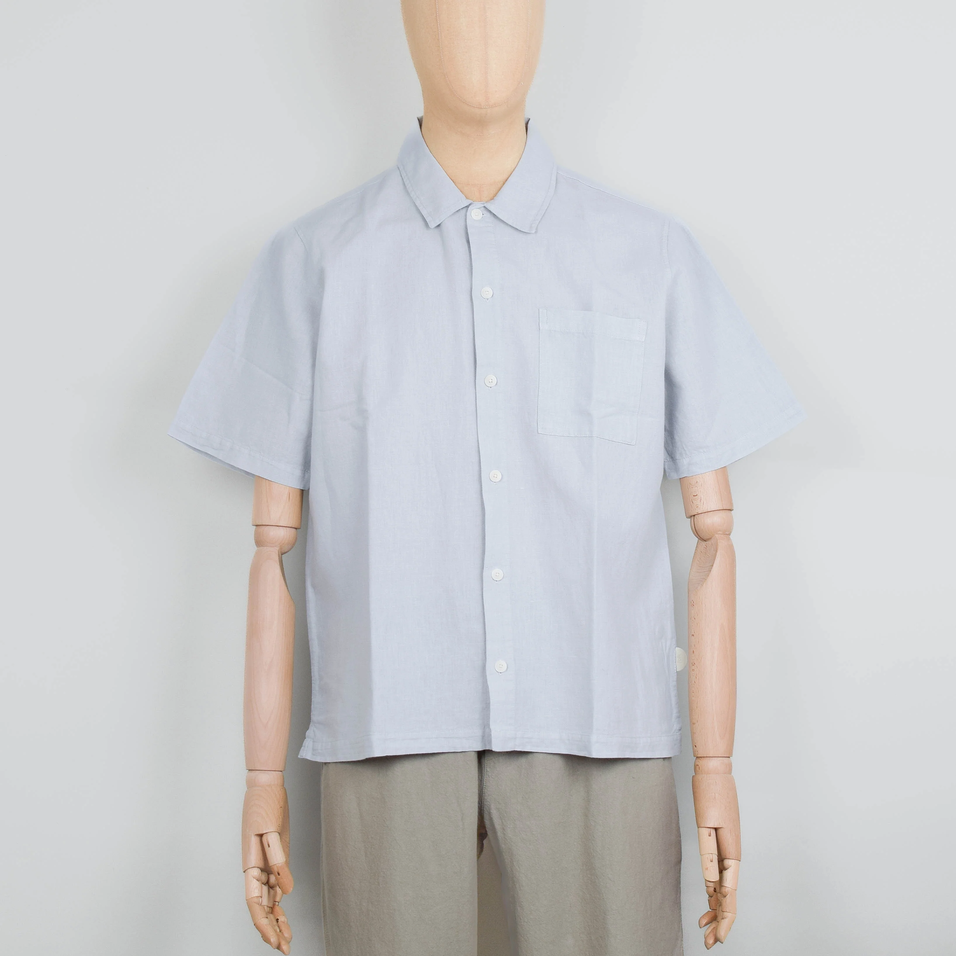 Folk Gabe Shirt - Mineral Blue
