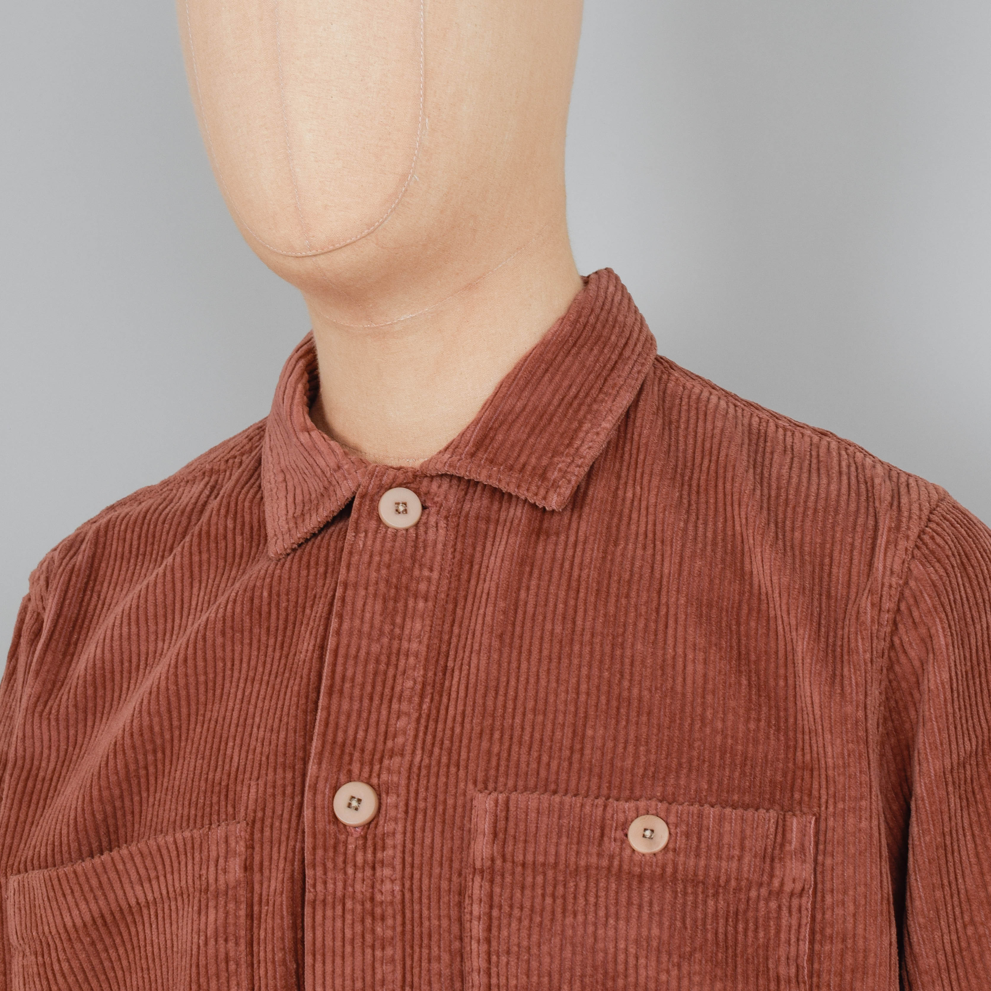 Folk Patch Shirt - Dark Rust Heavy Cord - Image 2