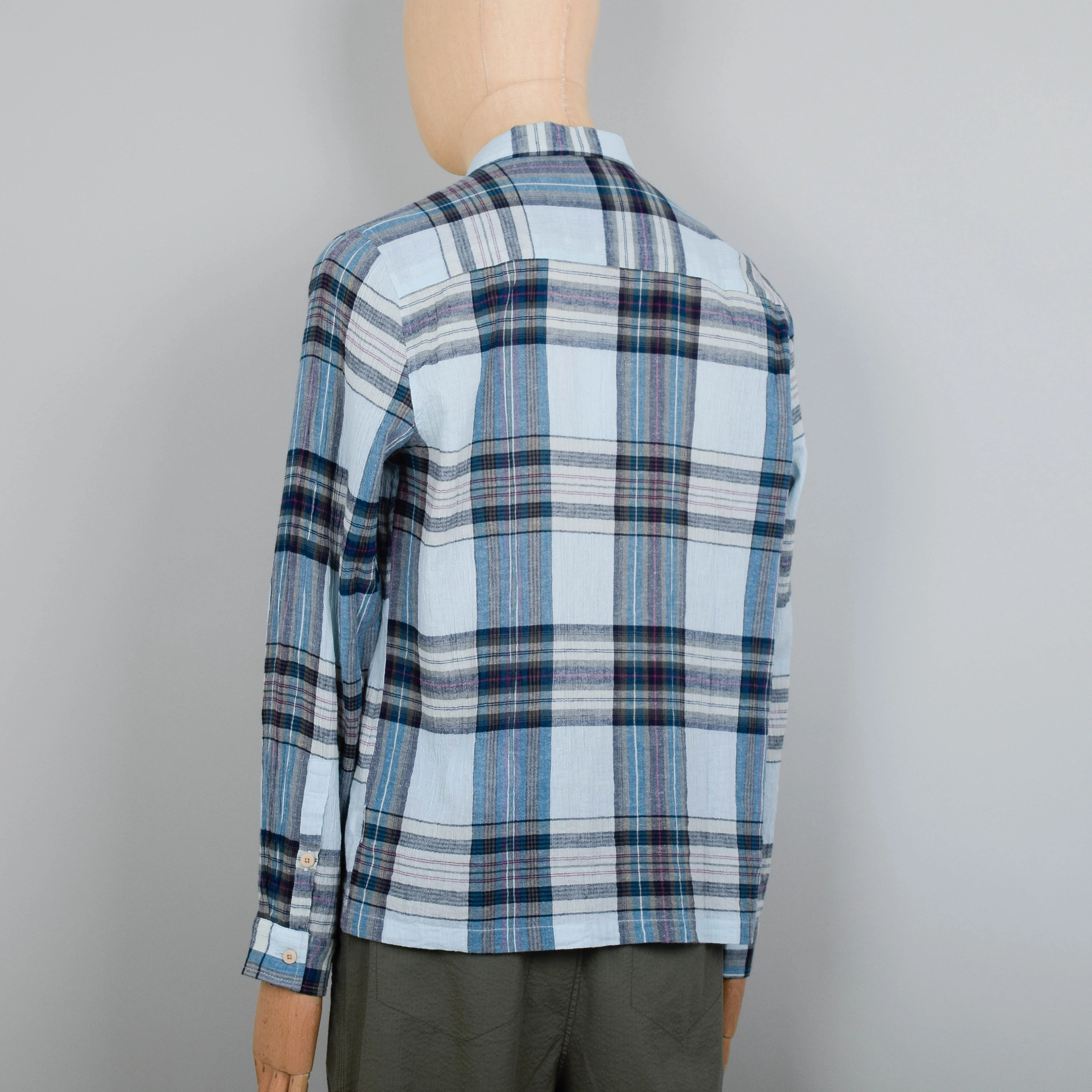 Folk Patch Shirt - Ocean Blue Check - Image 3