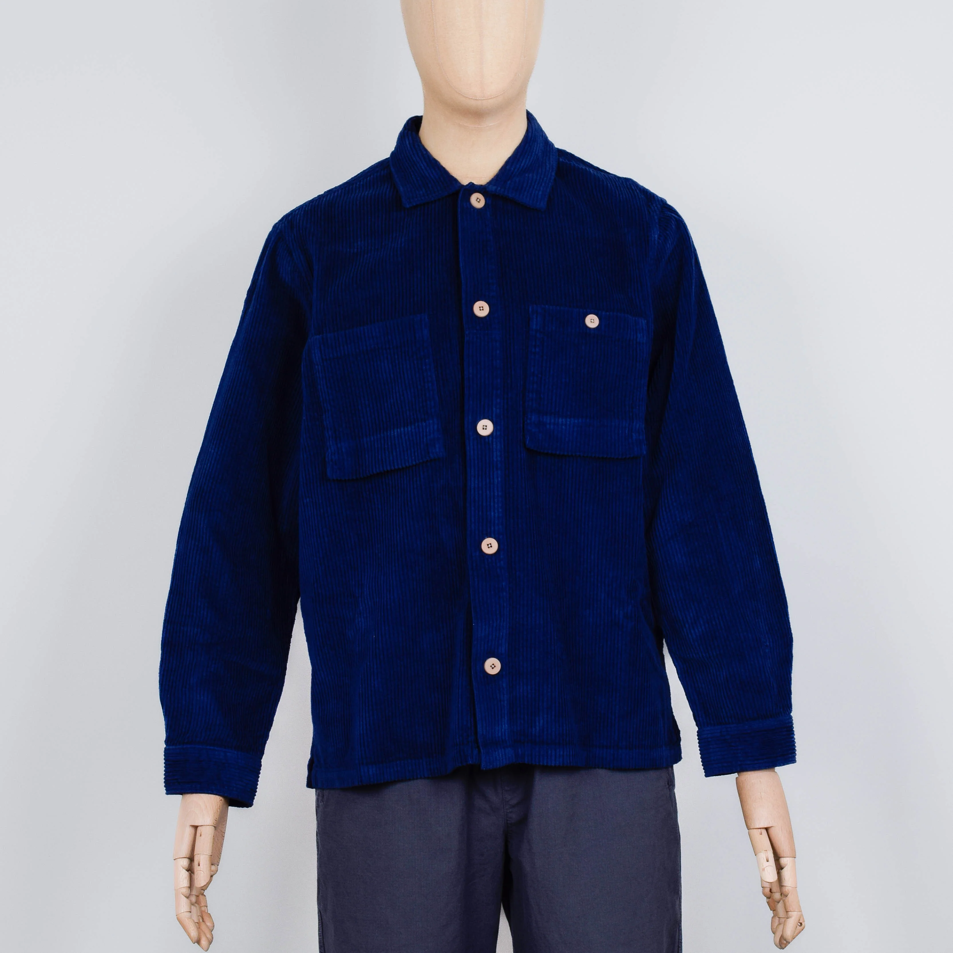 Folk Patch Shirt - Rich Navy Chunky Cord