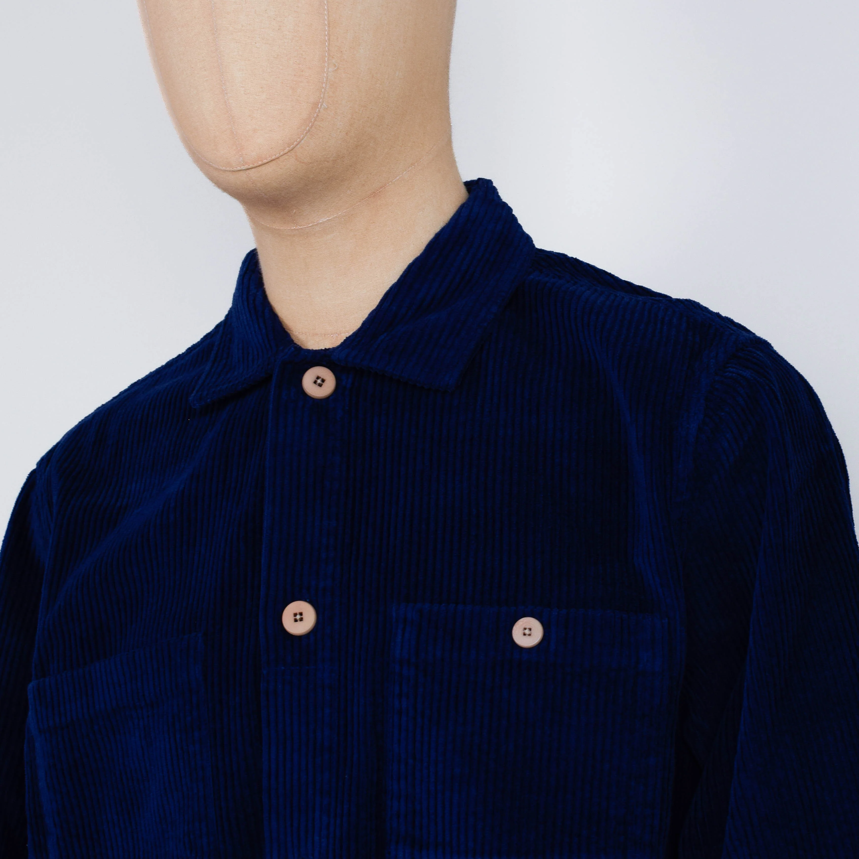 Folk Patch Shirt - Rich Navy Chunky Cord - Image 2