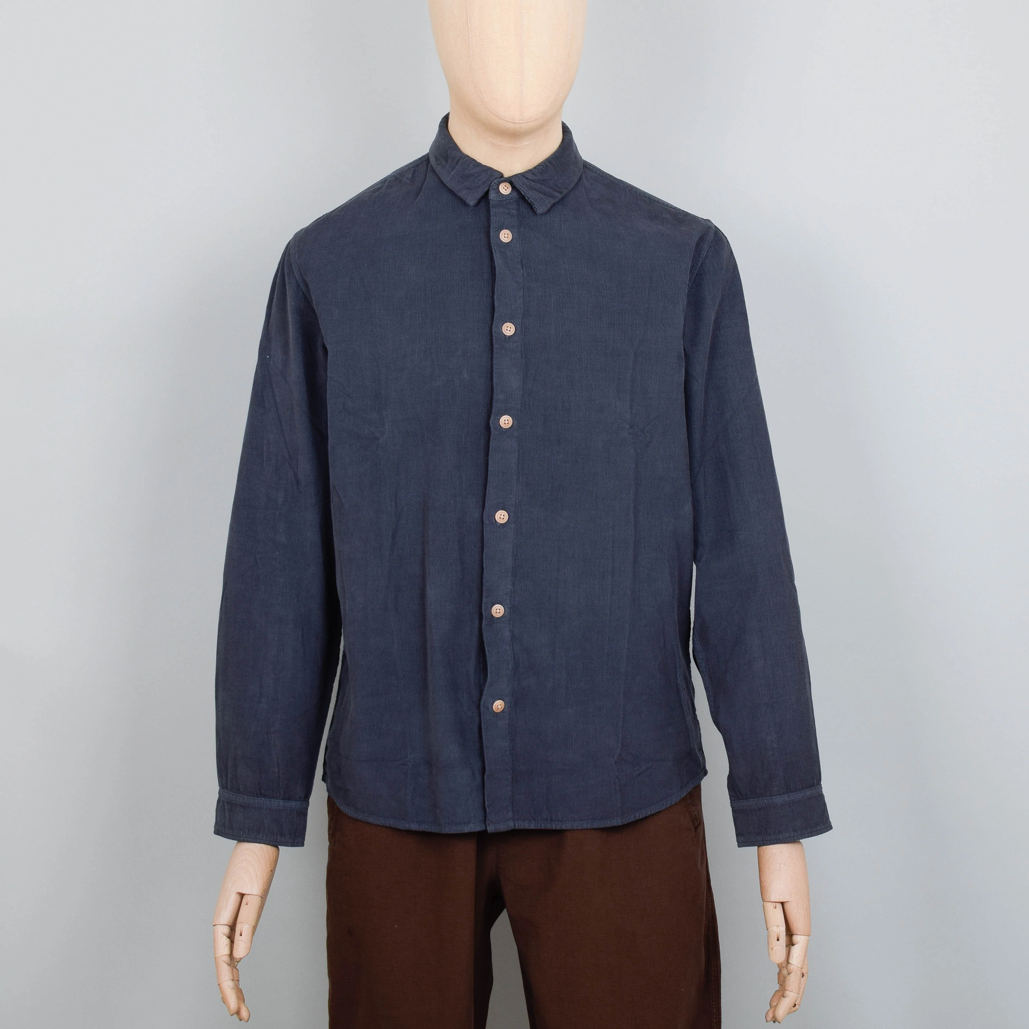 Folk Relaxed Babycord Shirt - Charcoal