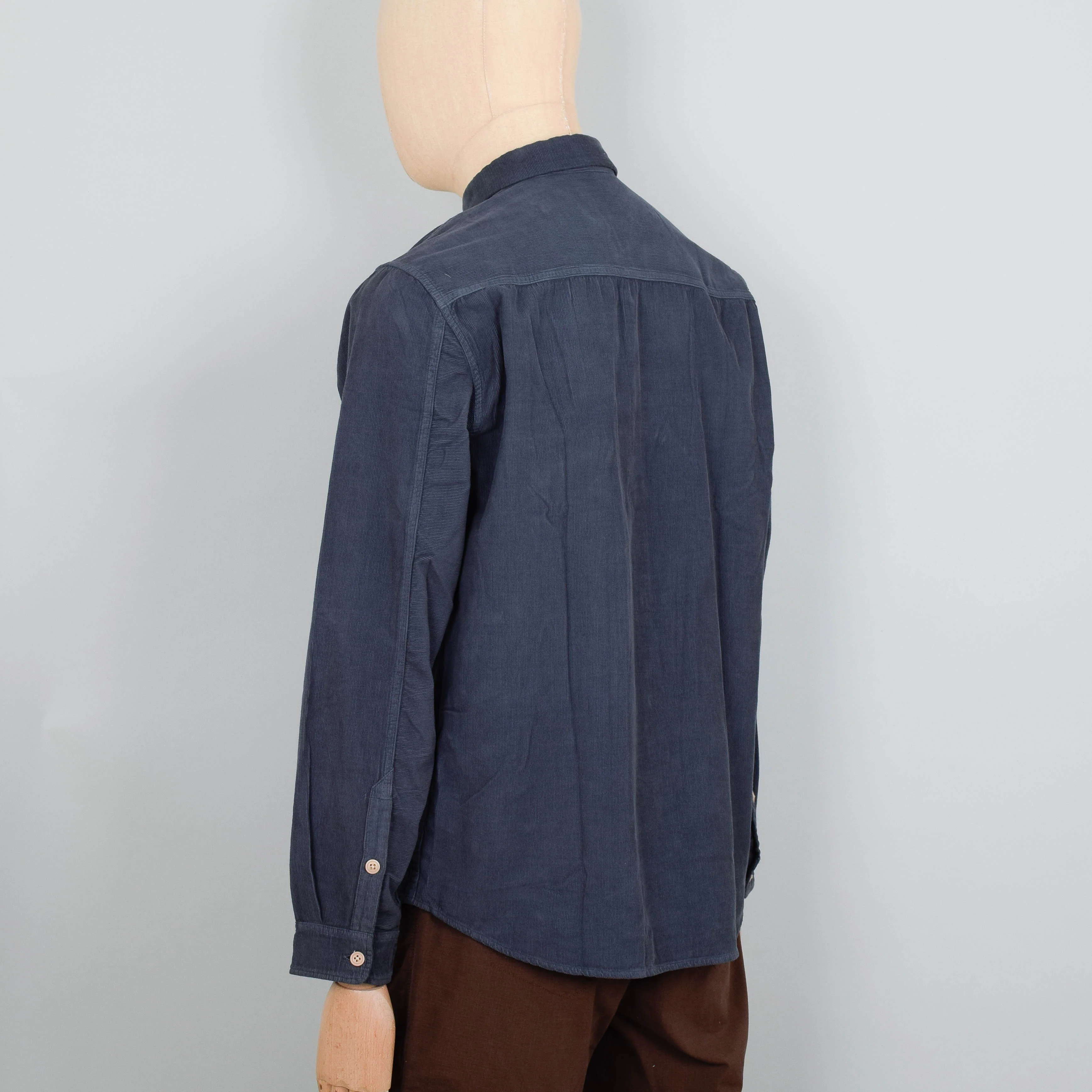 Folk Relaxed Babycord Shirt - Charcoal - Image 3