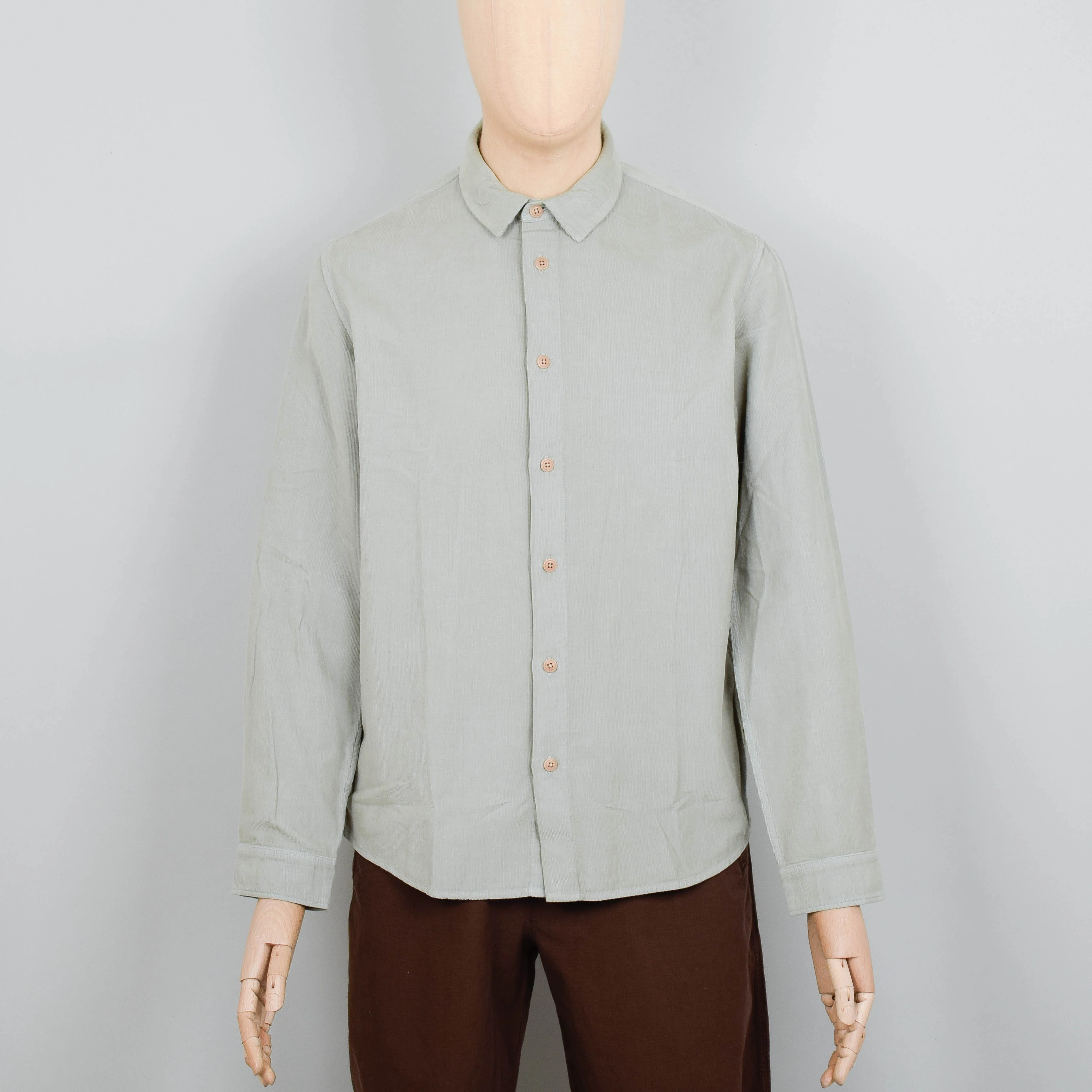 Folk Relaxed Babycord Shirt - Olive