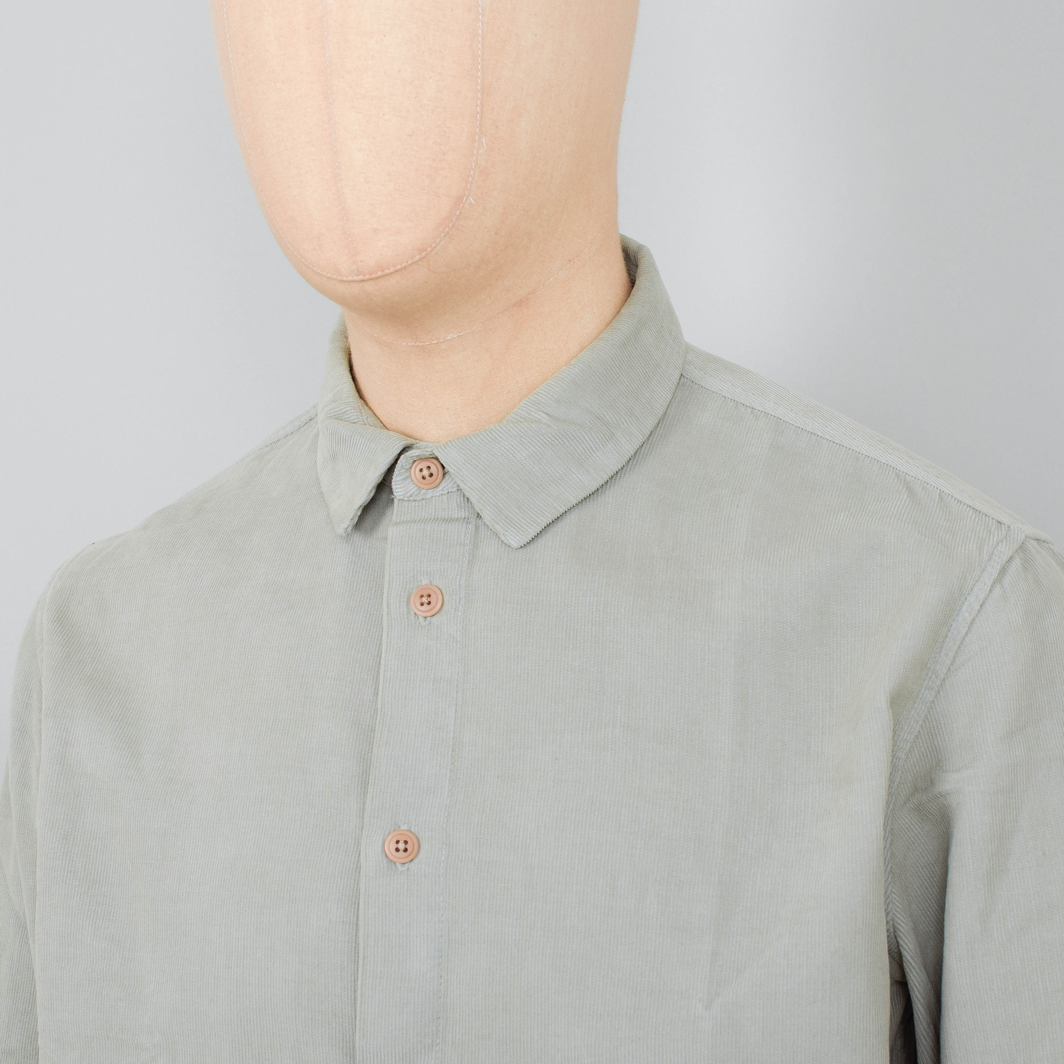 Folk Relaxed Babycord Shirt - Olive - Image 2