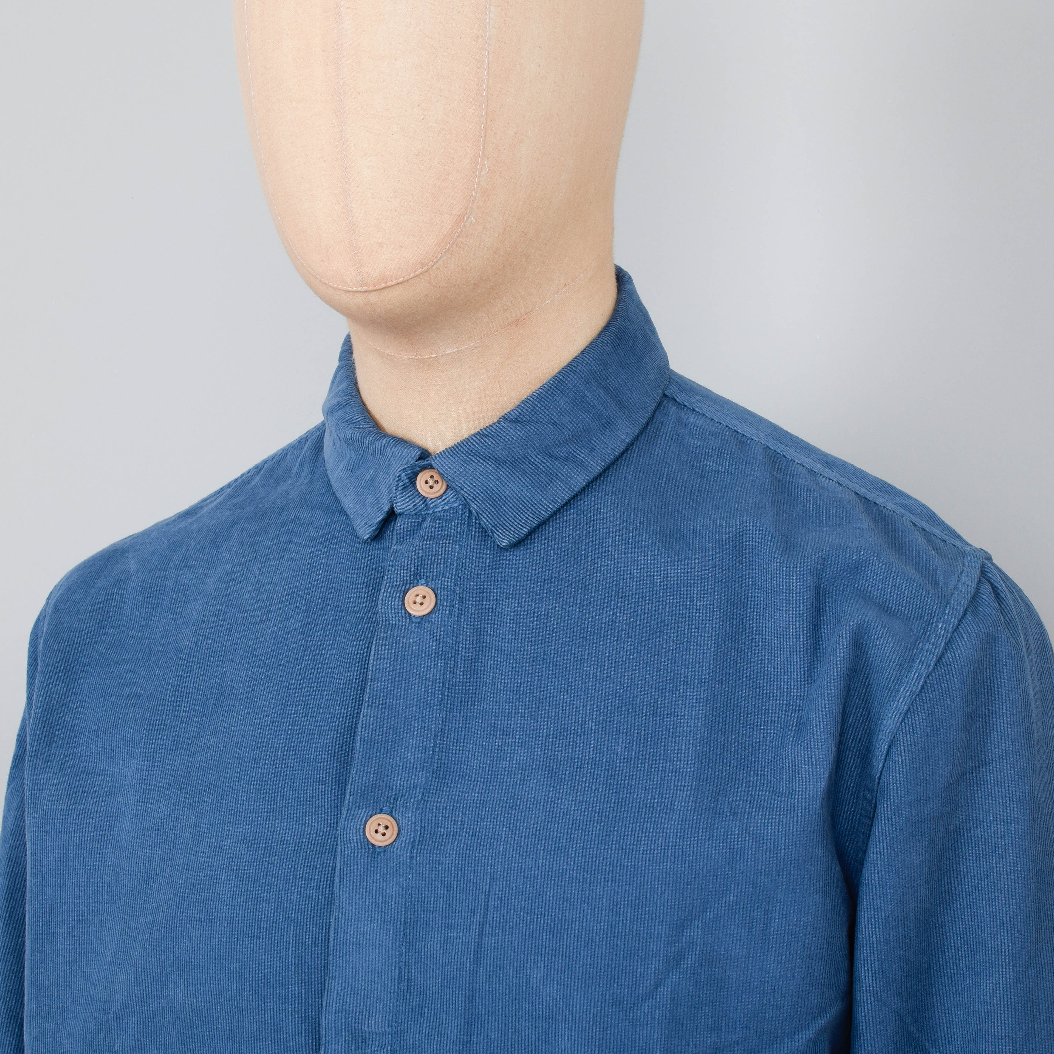 Folk Relaxed Babycord Shirt - Soft Blue - Image 2