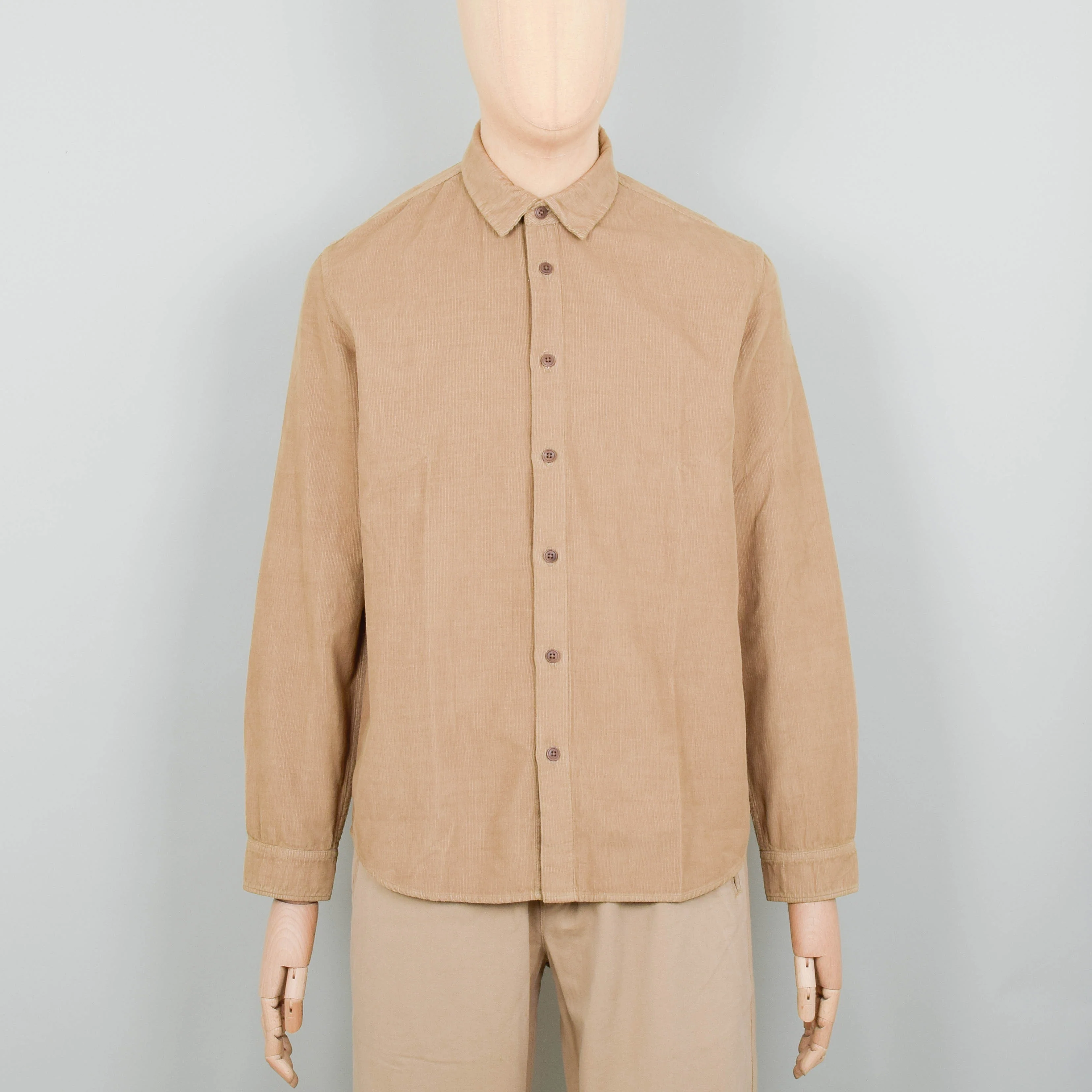 Folk Relaxed Babycord Shirt - Tan