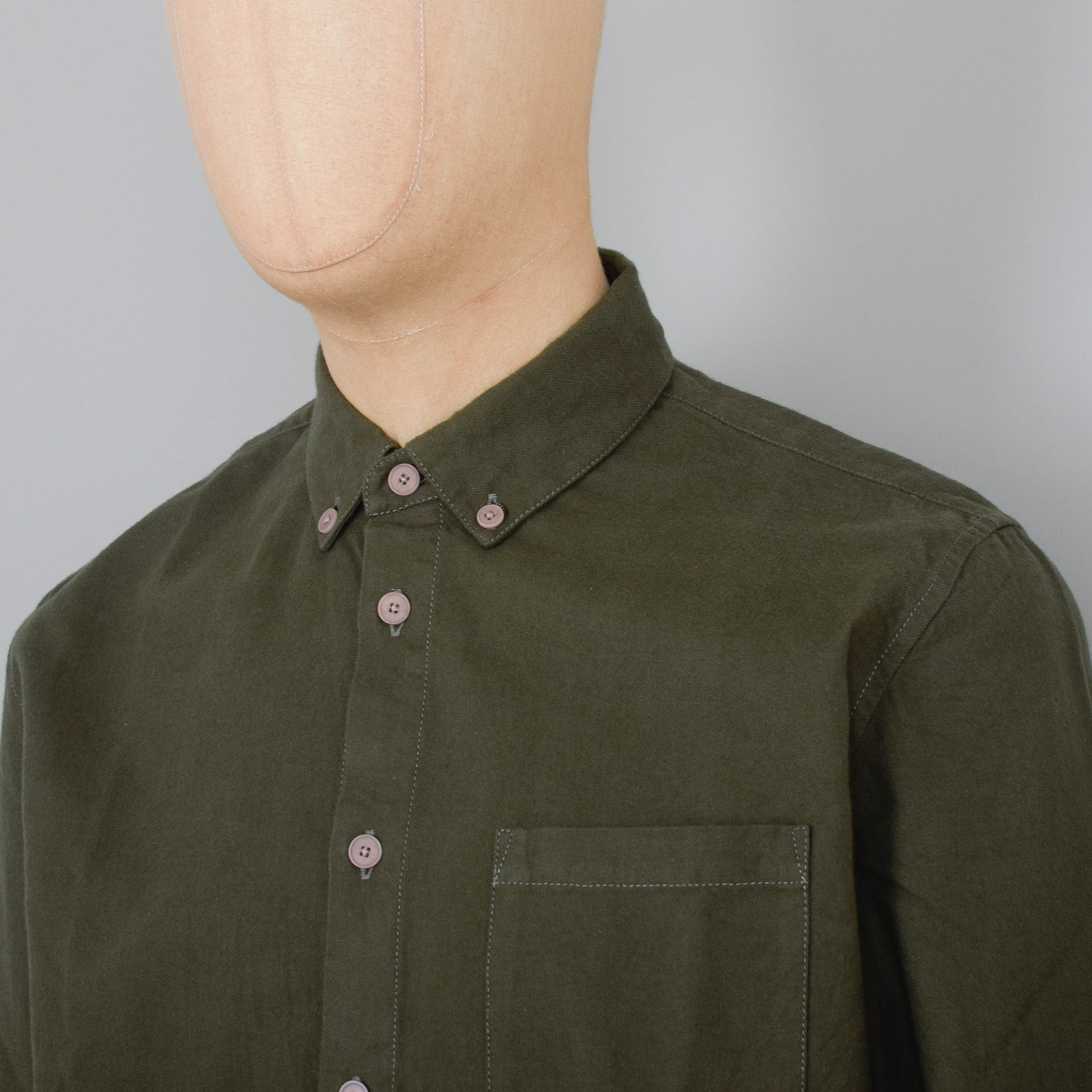 Folk Relaxed Fit Shirt - Dark Sage Flannel - Image 2
