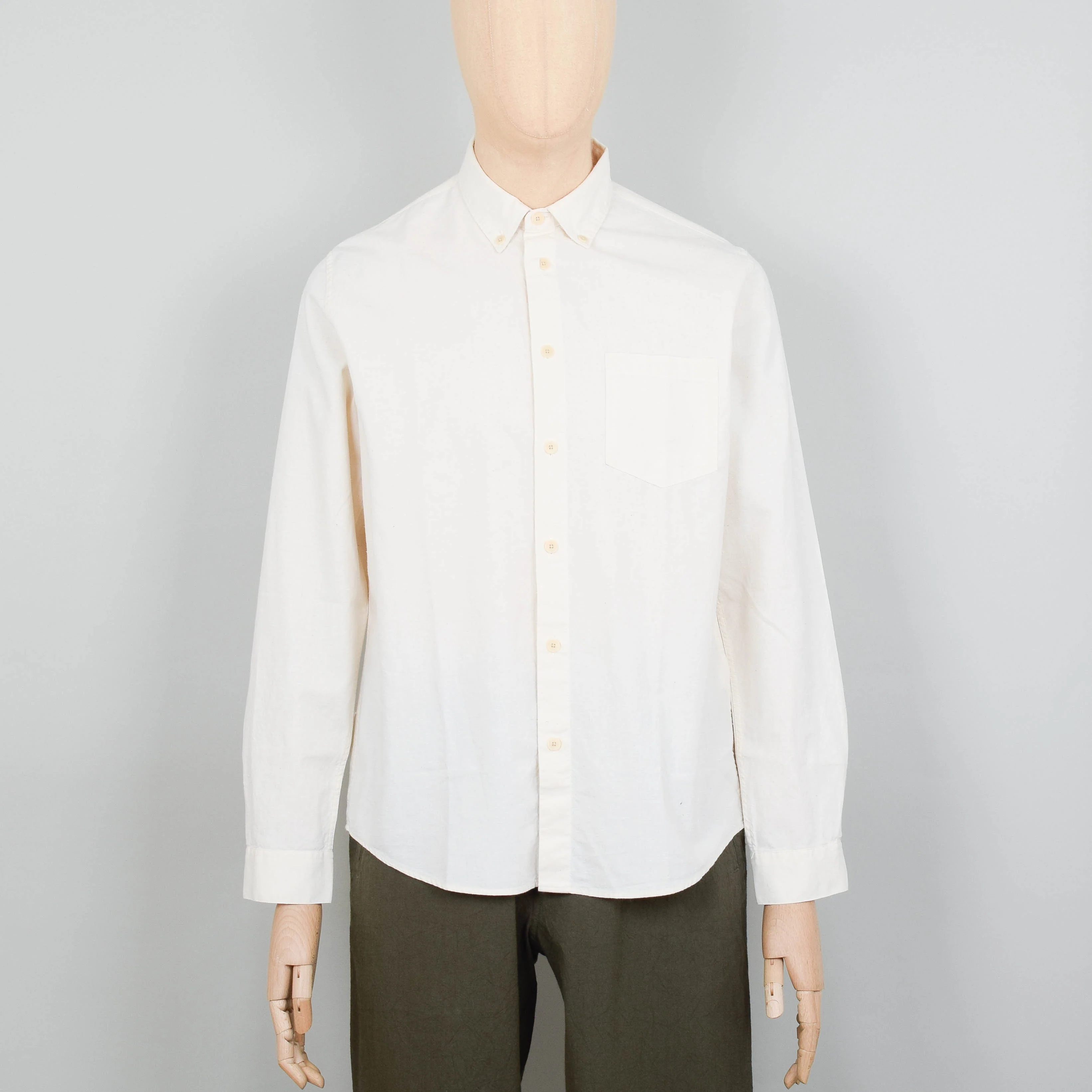 Folk Relaxed Fit Shirt - Ecru Slub