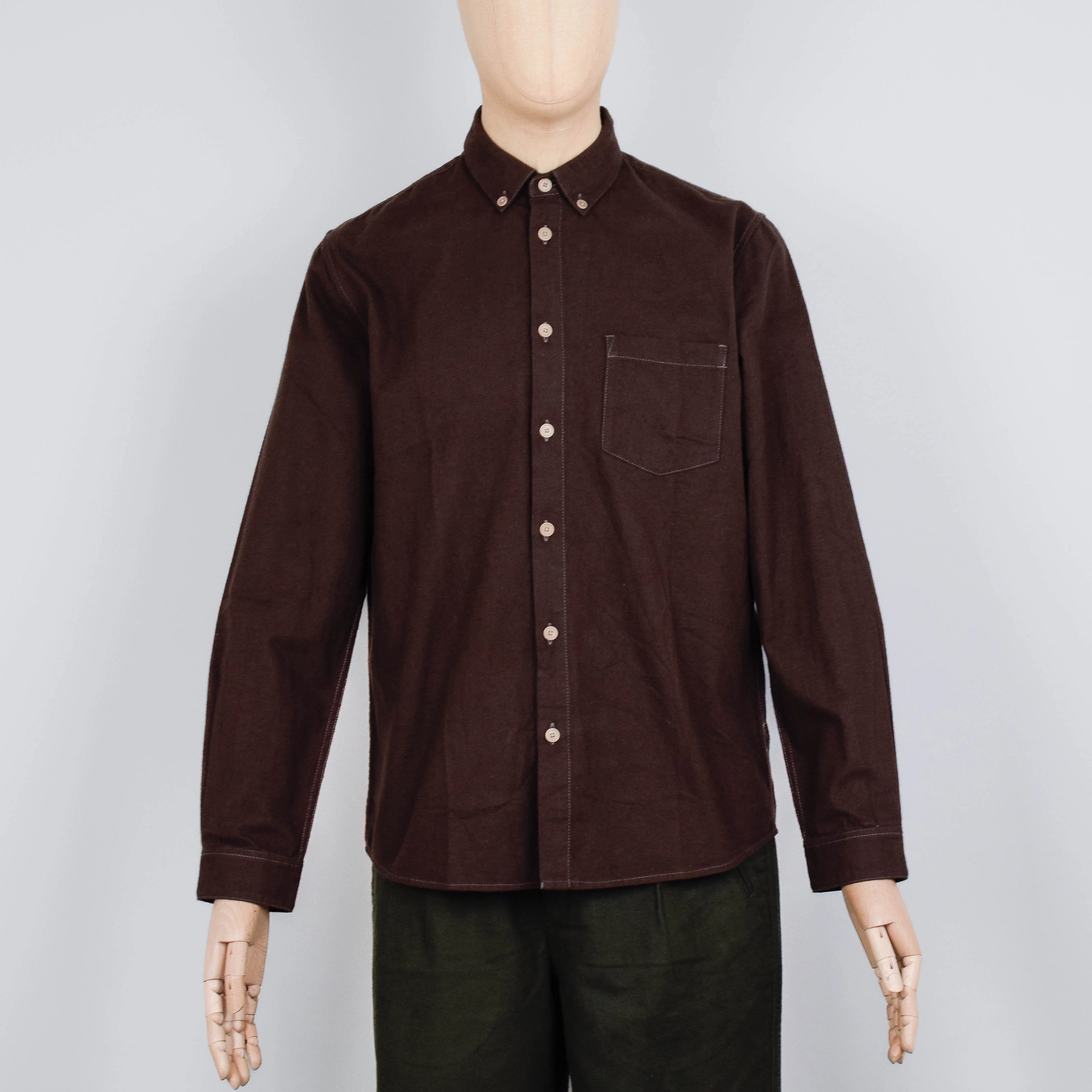 Folk Relaxed Fit Shirt - Espresso Flannel