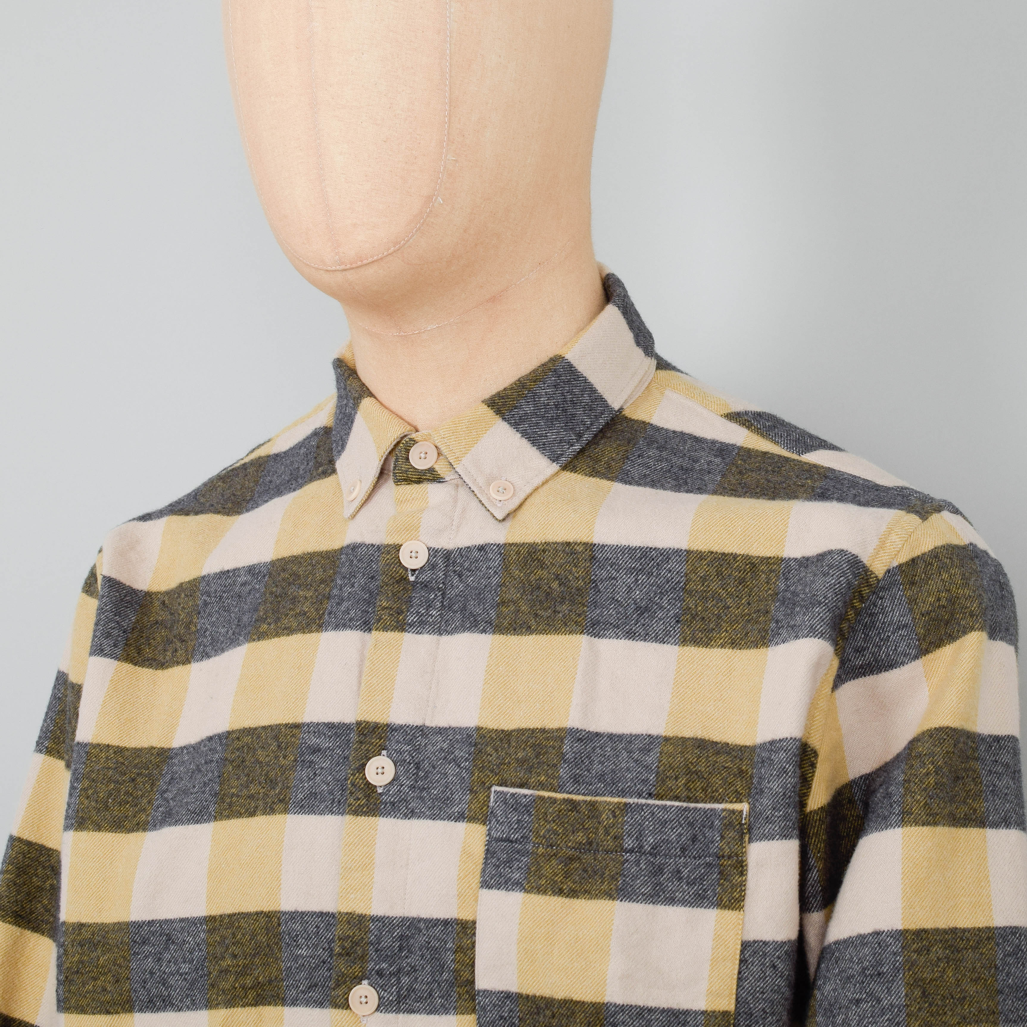 Folk Relaxed Fit Shirt - Gold Flannel Check - Image 2