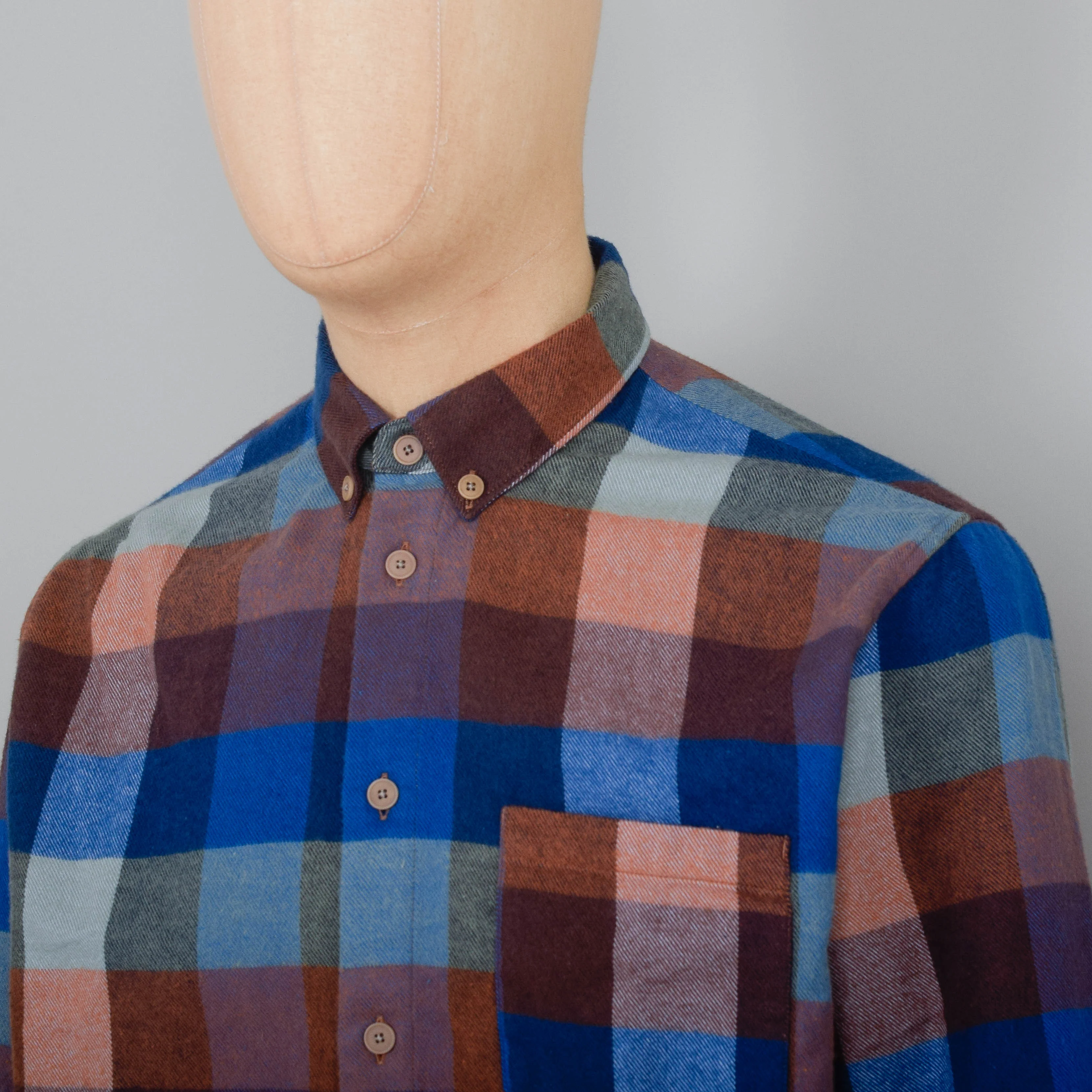 Folk Relaxed Fit Shirt - Rust Navy Mix - Image 2