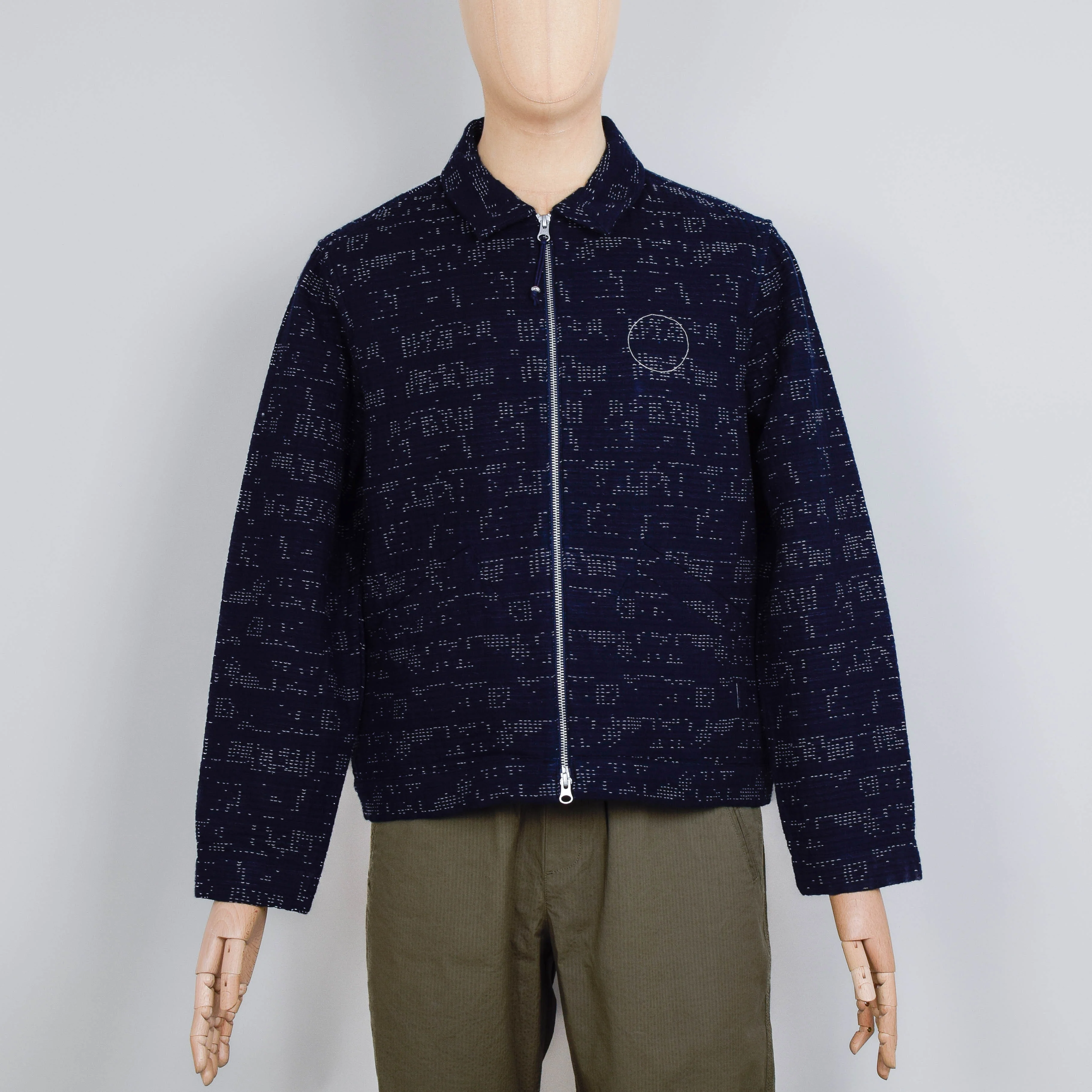 Folk Signal Blouson - Stray Float Stitch Indigo
