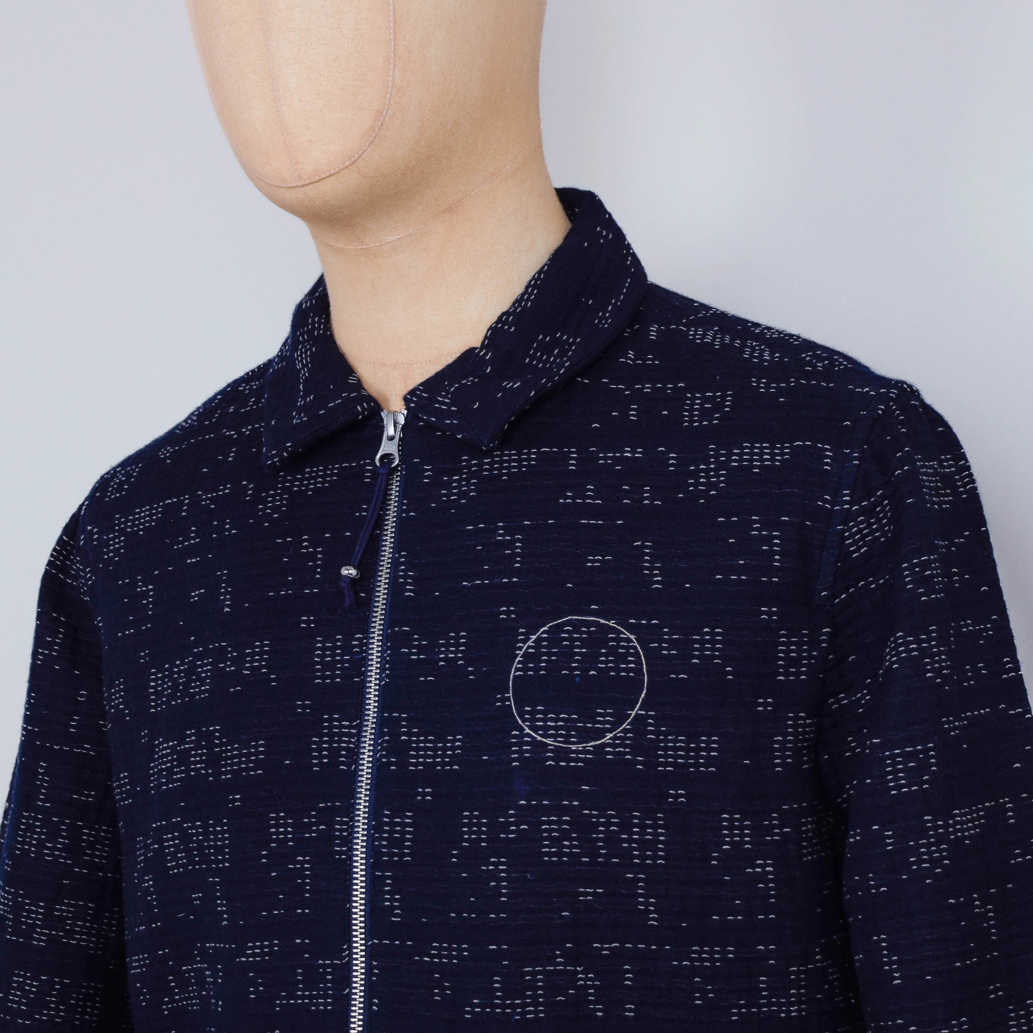 Folk Signal Blouson - Stray Float Stitch Indigo - Image 2