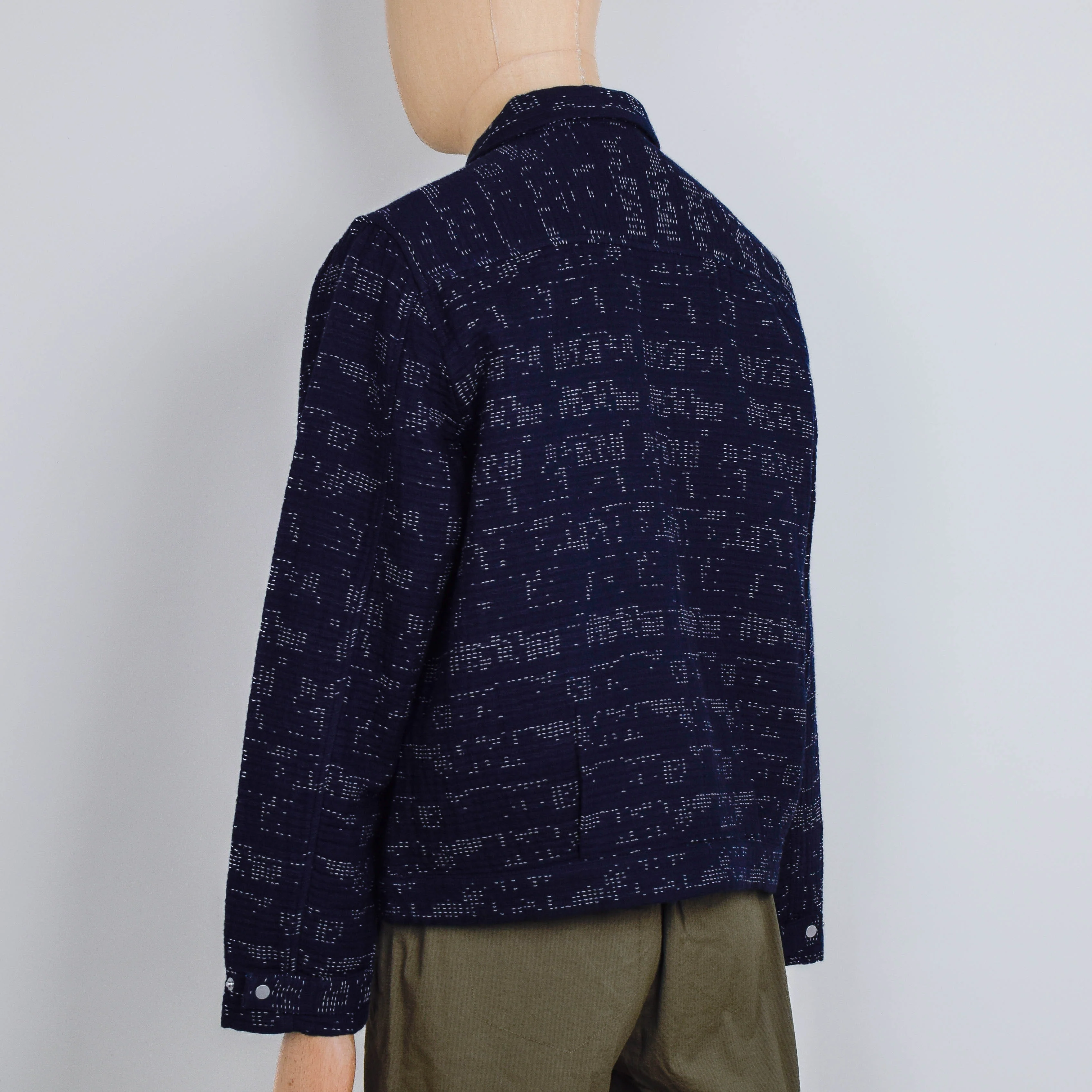 Folk Signal Blouson - Stray Float Stitch Indigo - Image 3