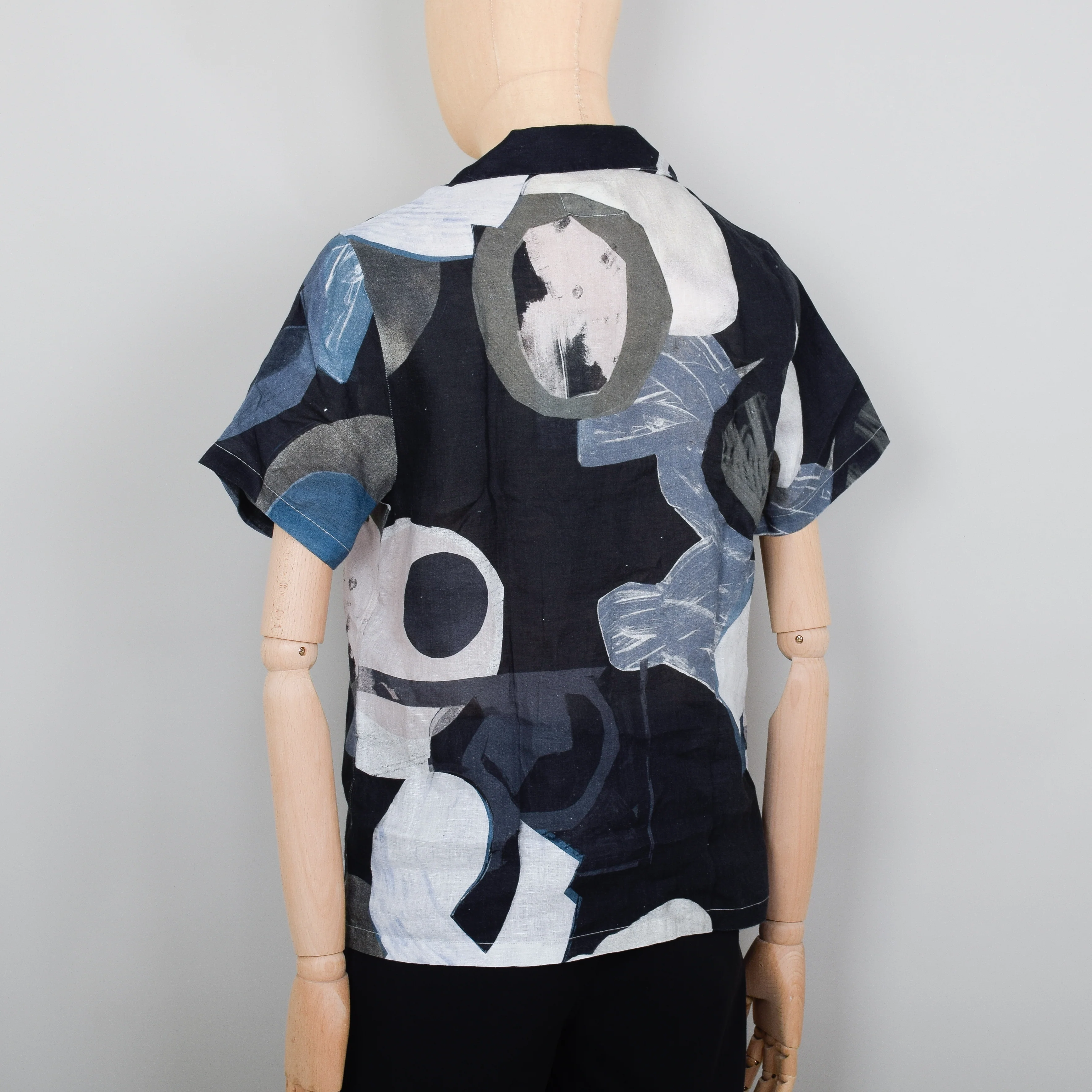 Folk Soft Collar Shirt SS - Woad Multi Dot - Image 3