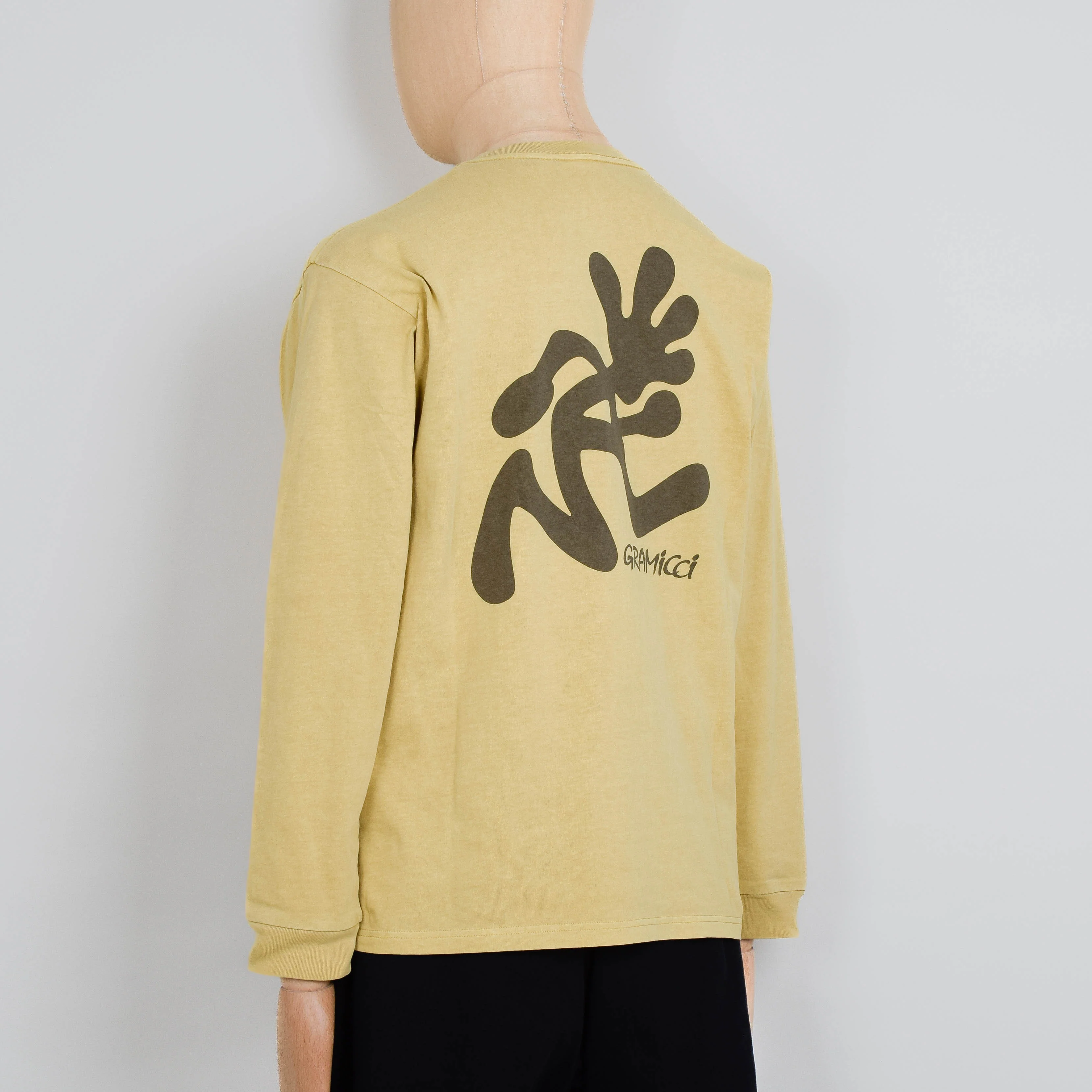 Gramicci Running Man L/S Tee Pigment Dyed - Sulphur - Image 2