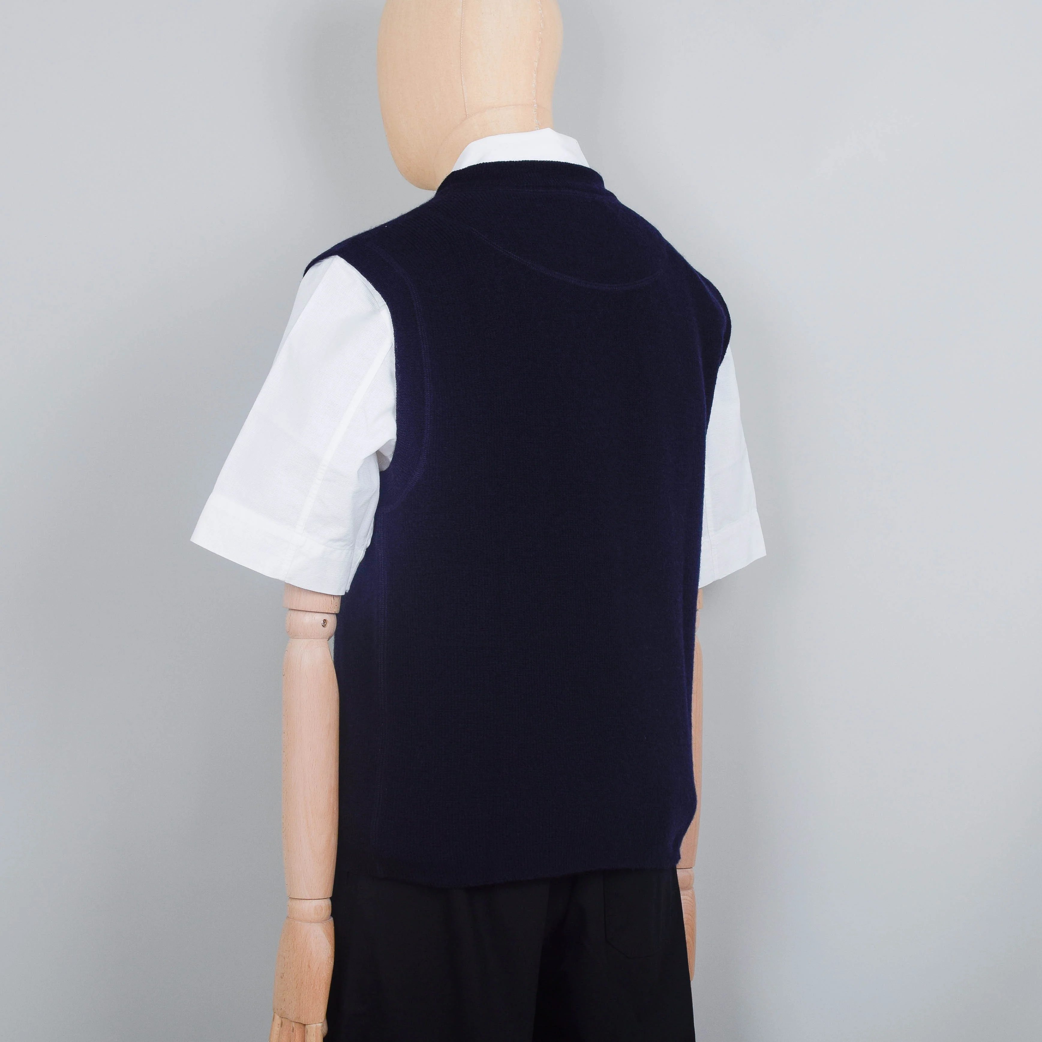 MHL Crew Neck Slipover Utility Wool - Dark Navy - Image 3