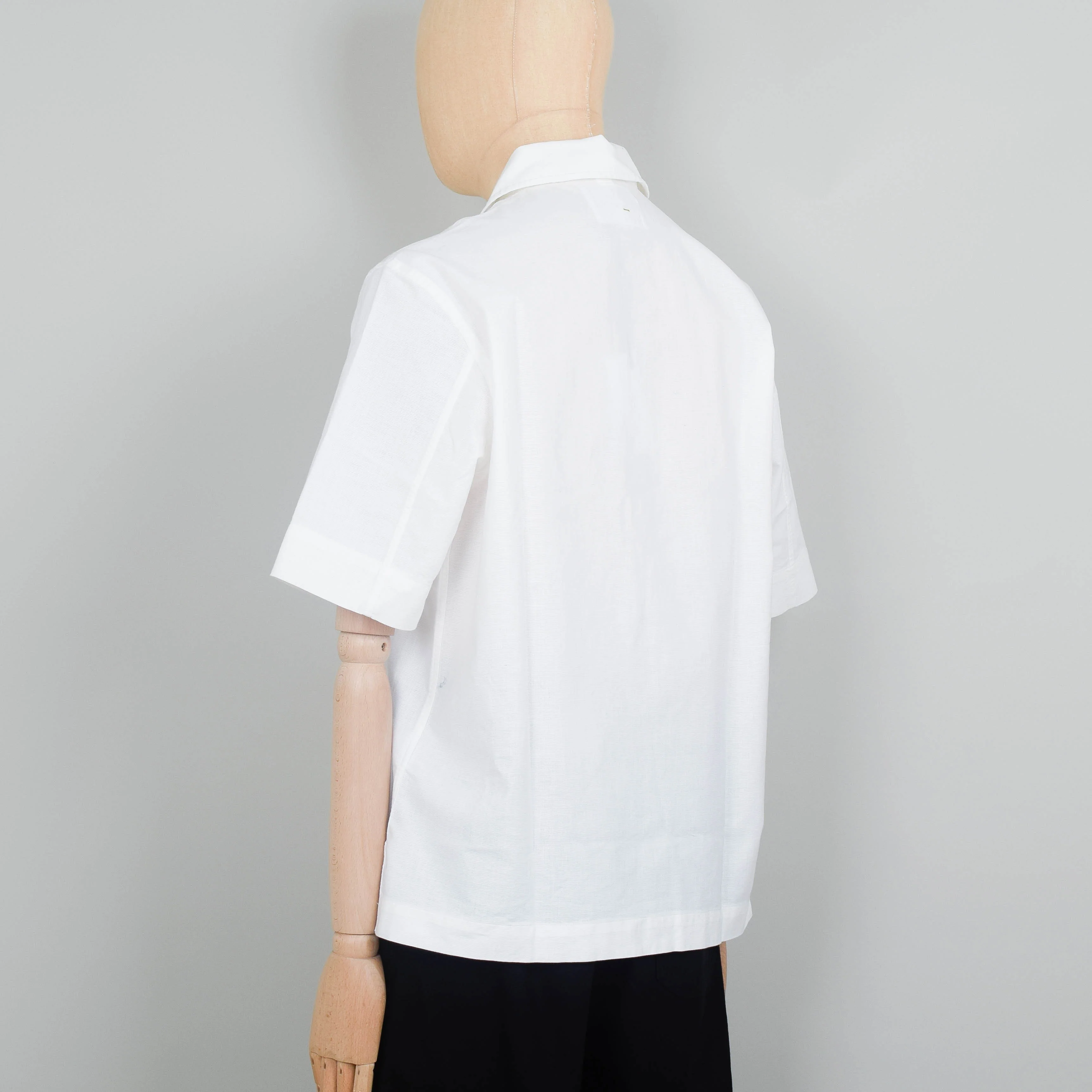 MHL Offset Placket Polo Textured Cotton - White - Image 3