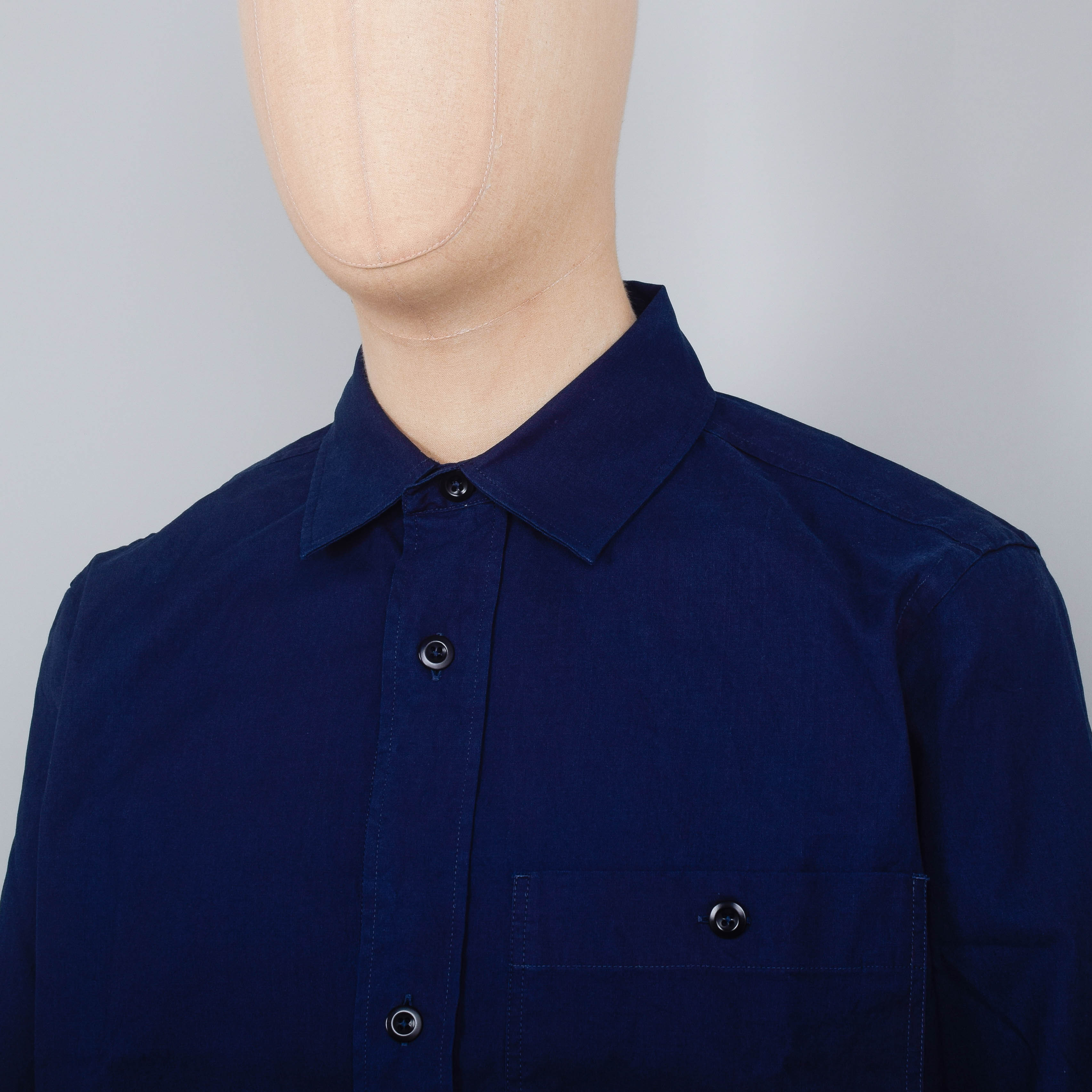 MHL Overall Shirt Cotton Plainweave - Indigo - Image 2