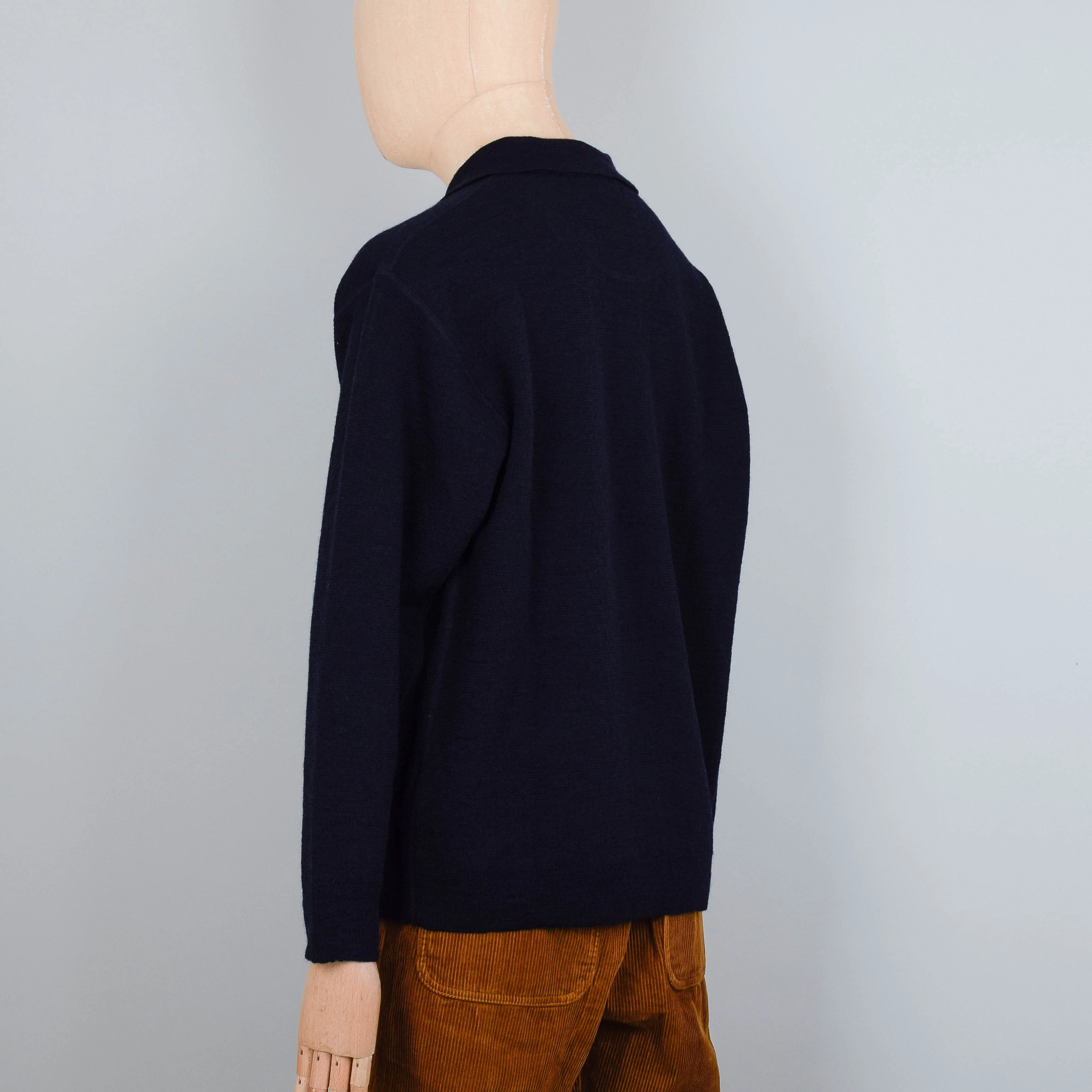MHL Oversized, Knitted, Dry Wool Polo - Ink - Image 3