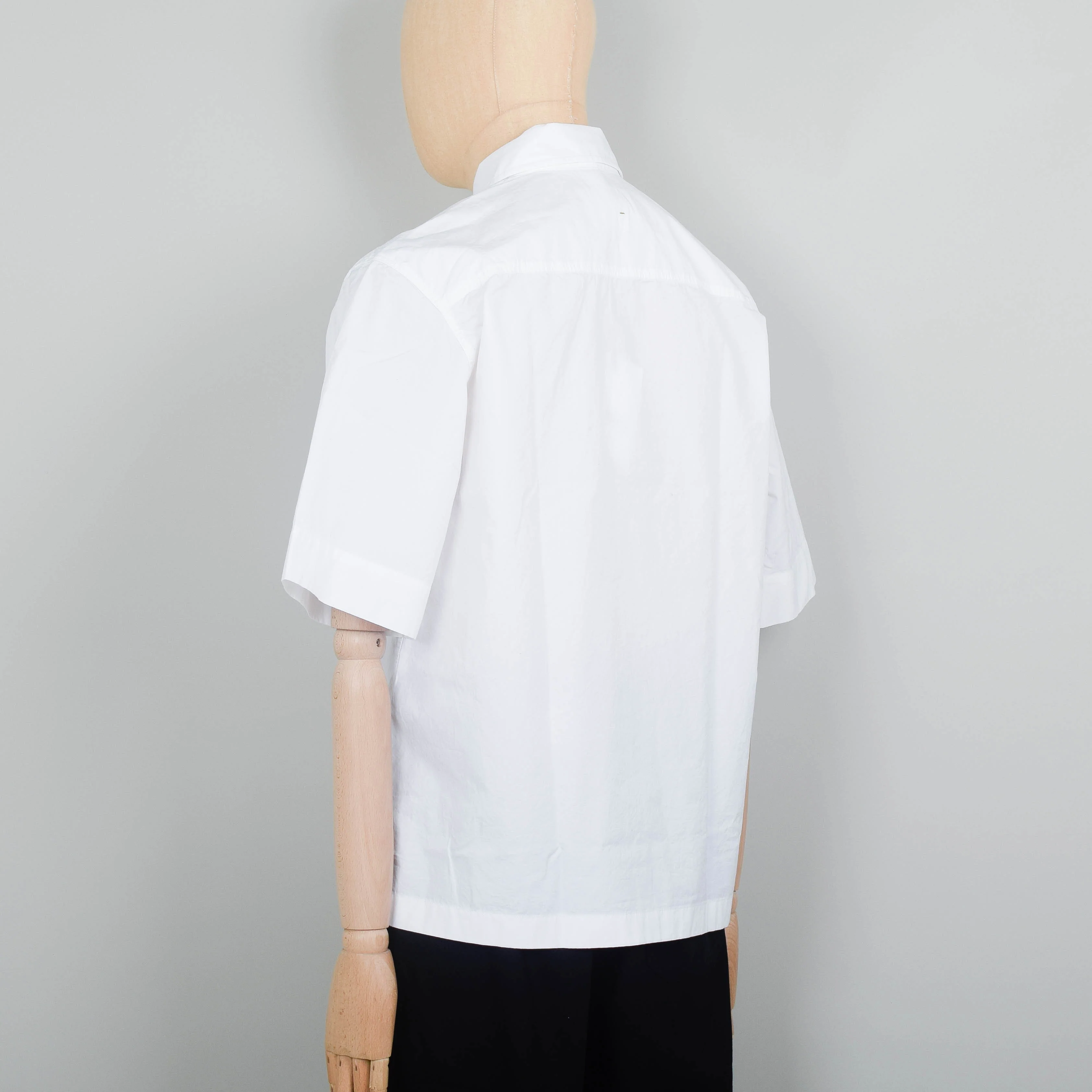 MHL S/S Flap Pocket Shirt Compact Cotton Poplin - White - Image 3