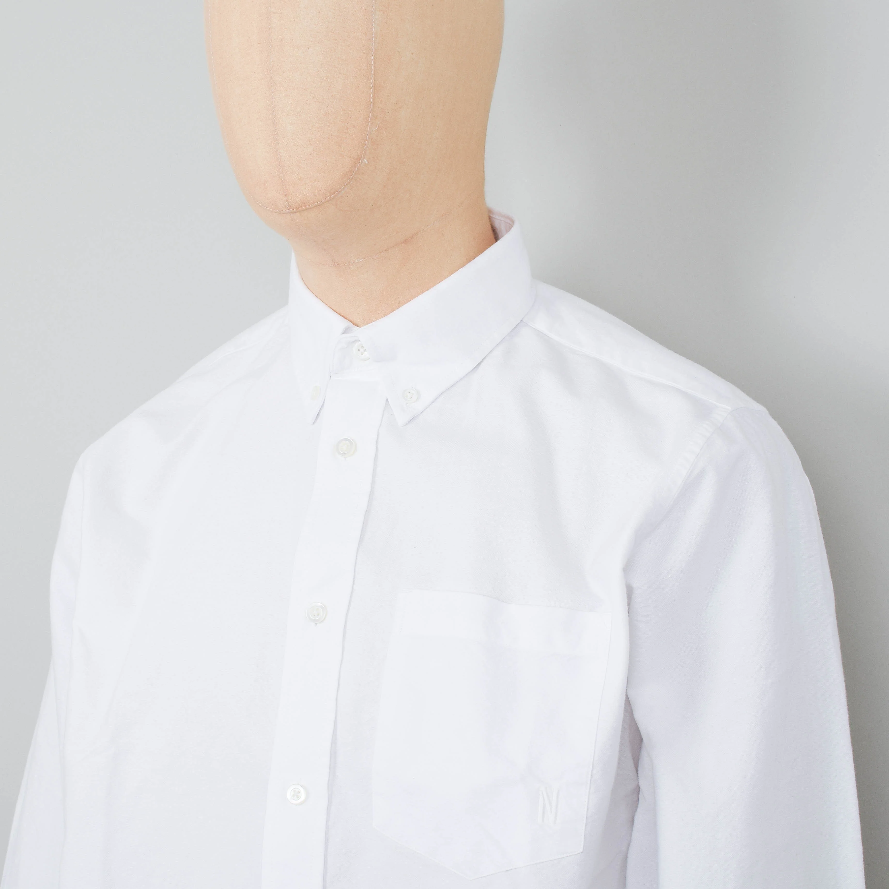 Norse Projects Algot Oxford Monogram - White - Image 2