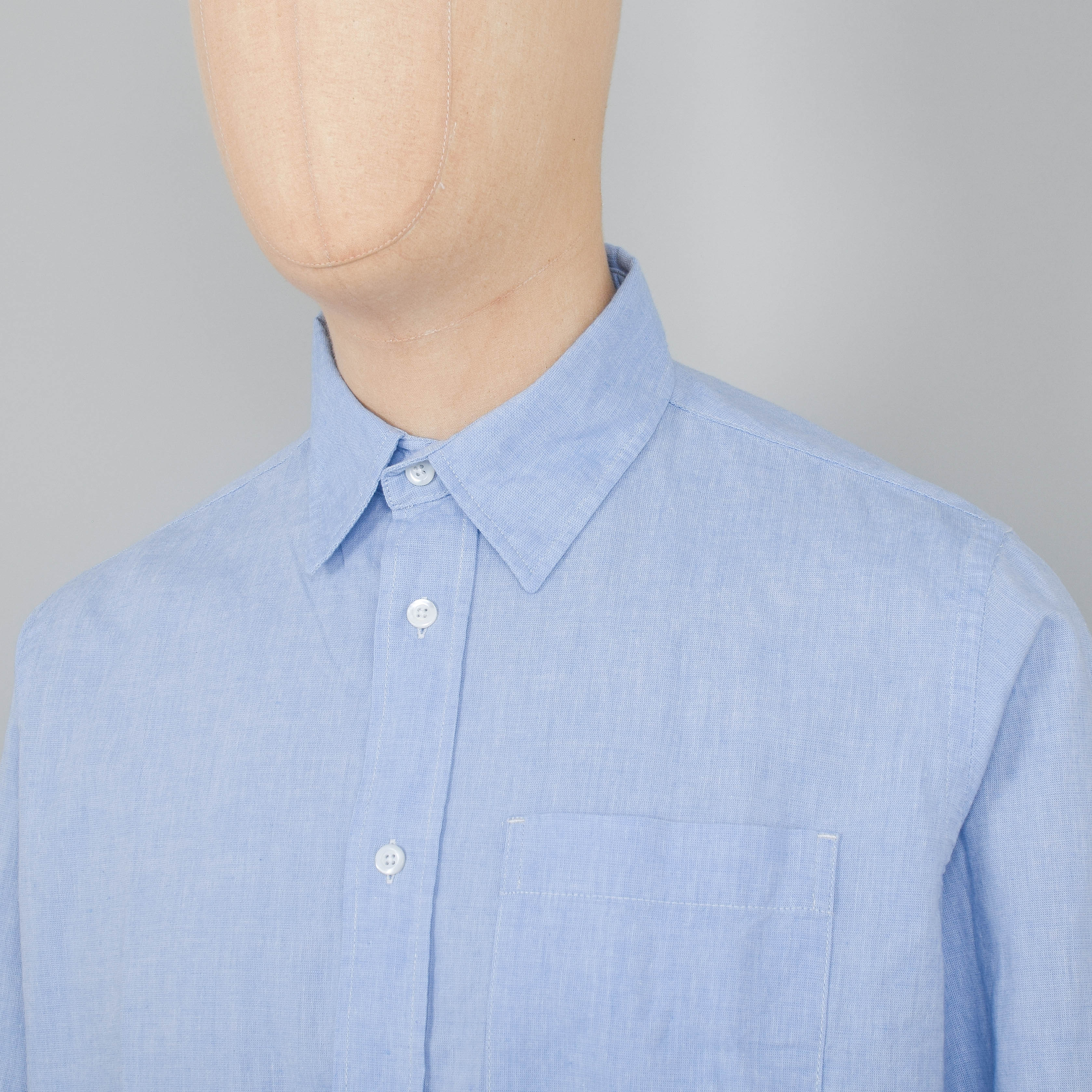 Norse Projects Algot Relaxed Cotton Linen Shirt - Pale Blue - Image 2
