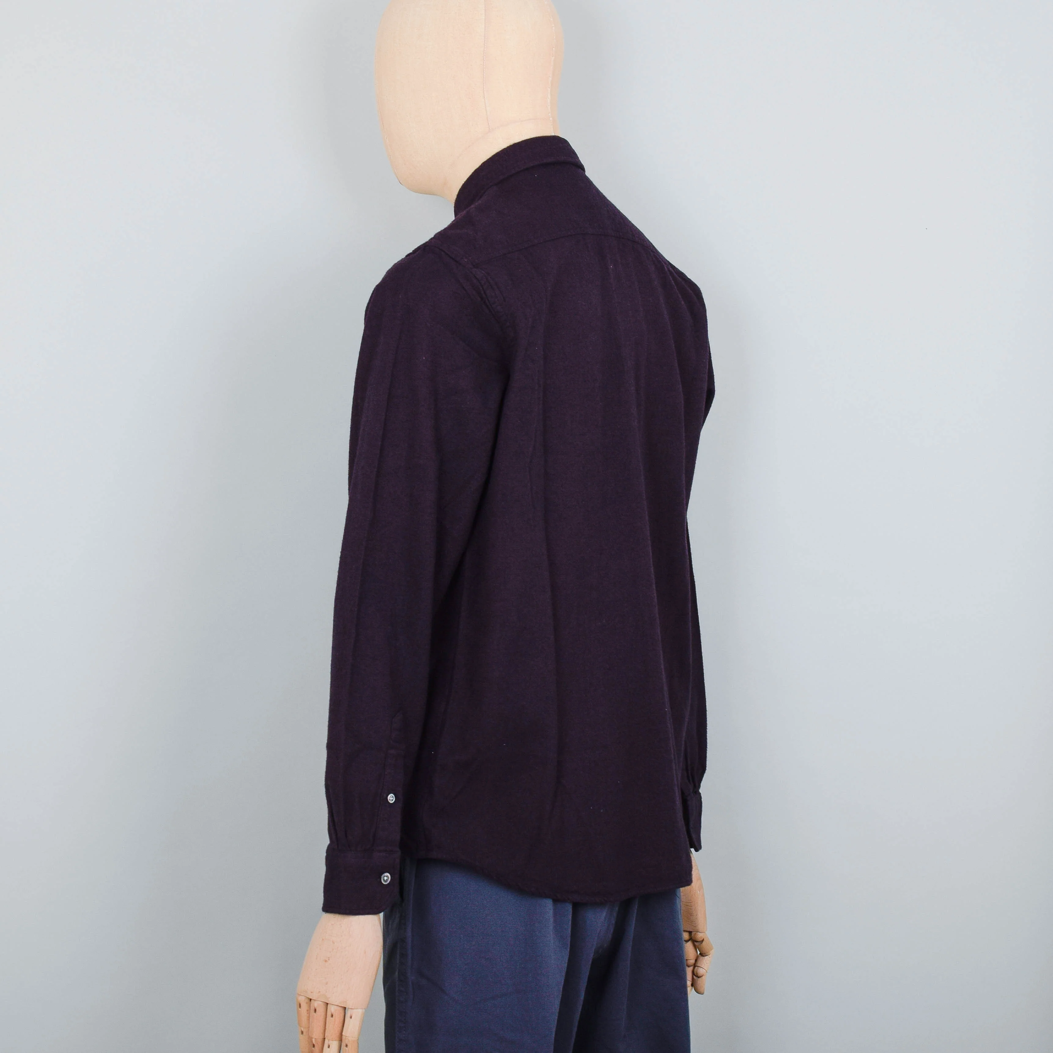 Norse Projects Anton Brushed Flannel - Burgundy - Image 3