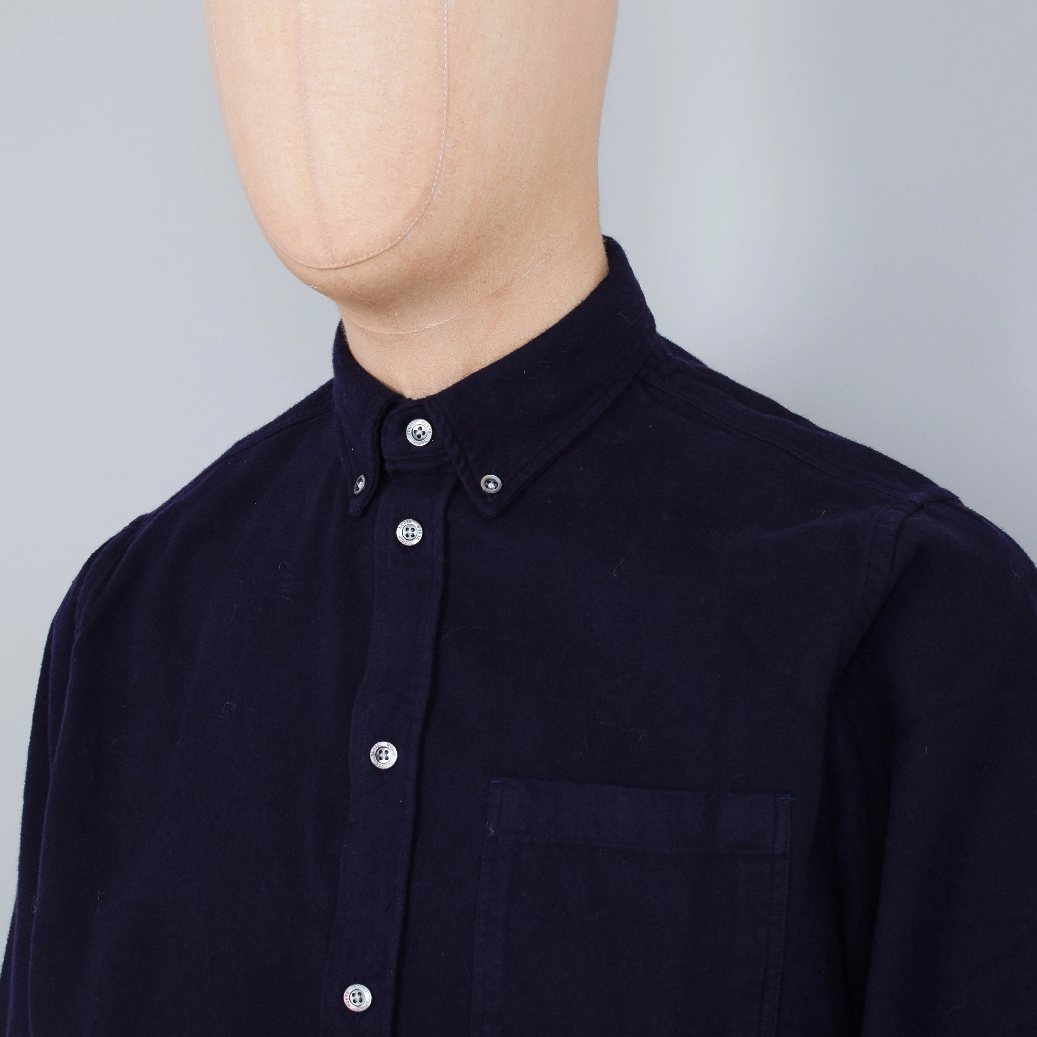 Norse Projects Anton Brushed Flannel - Dark Navy - Image 2