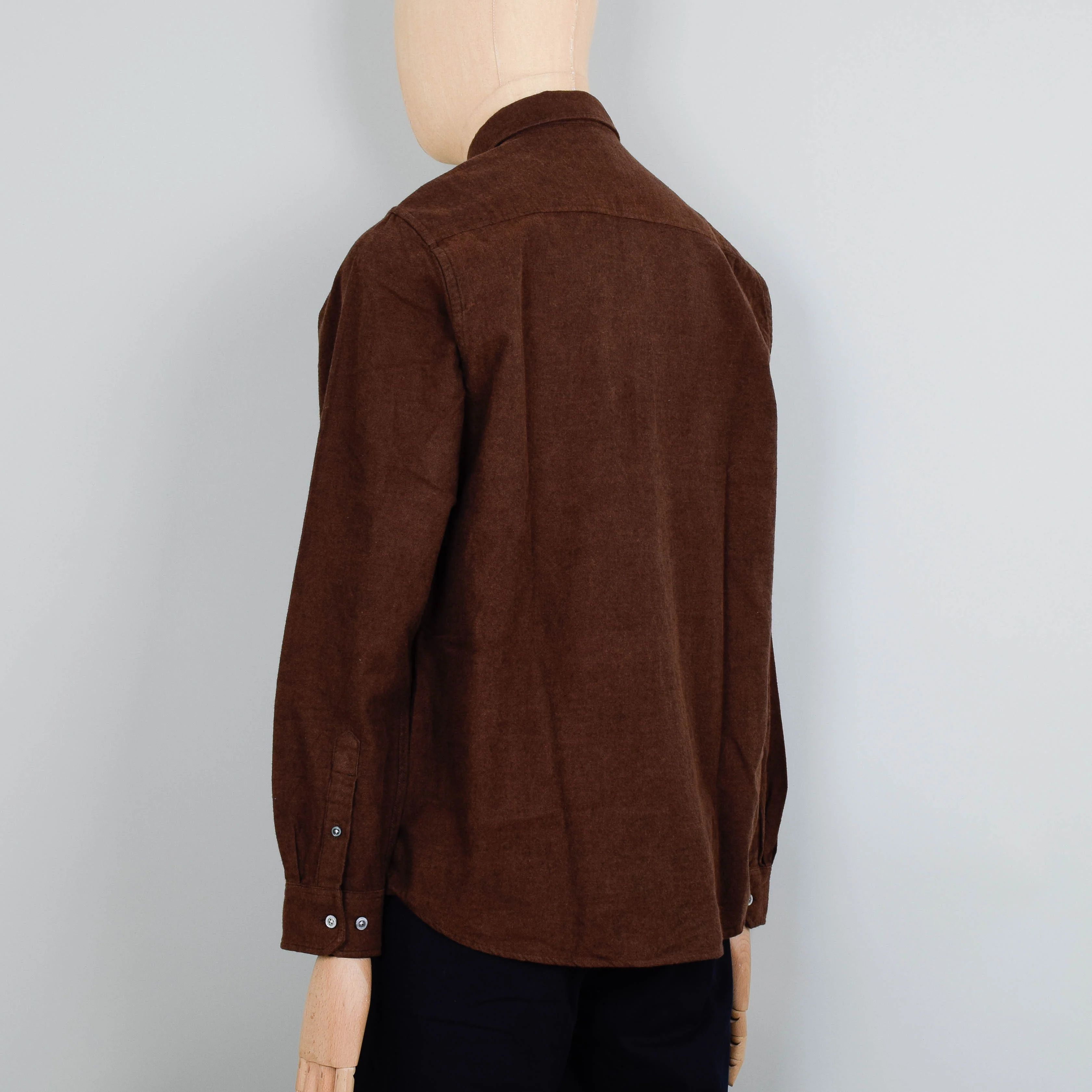 Norse Projects Anton Brushed Flannel - Rust Brown - Image 3