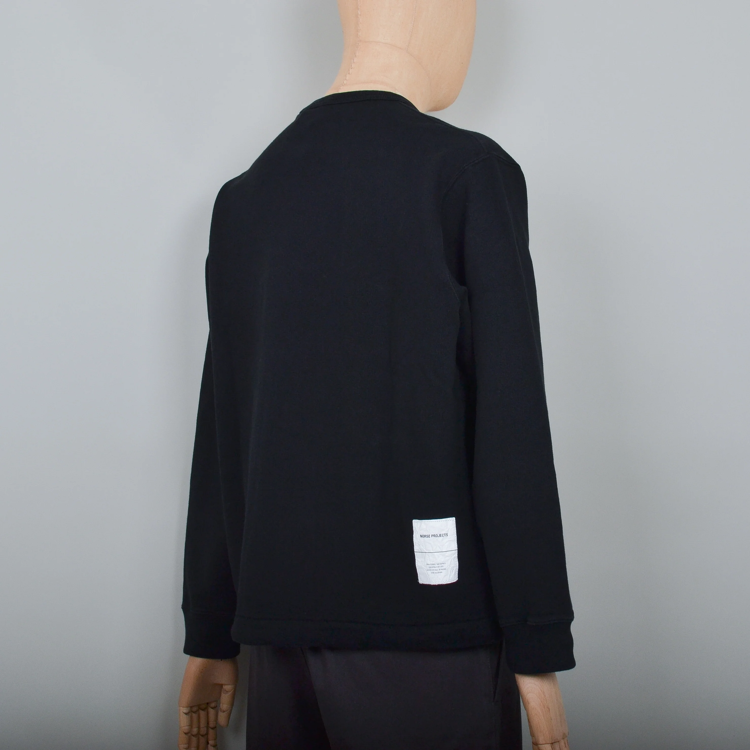 Norse Projects Fraser Tab Series Sweat - Black - Image 5