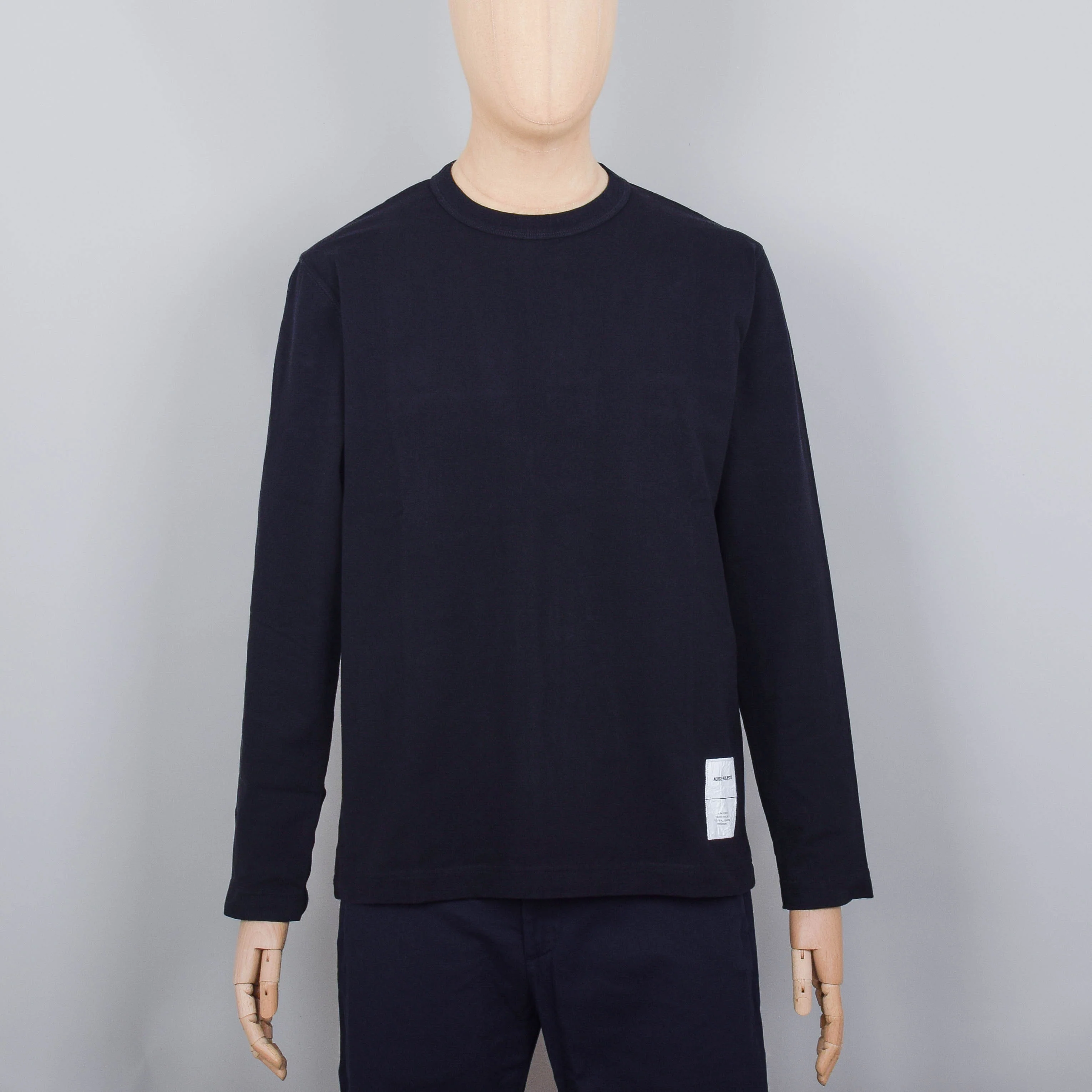 Norse Projects Holger Tab Series Logo LS T-Shirt - Black