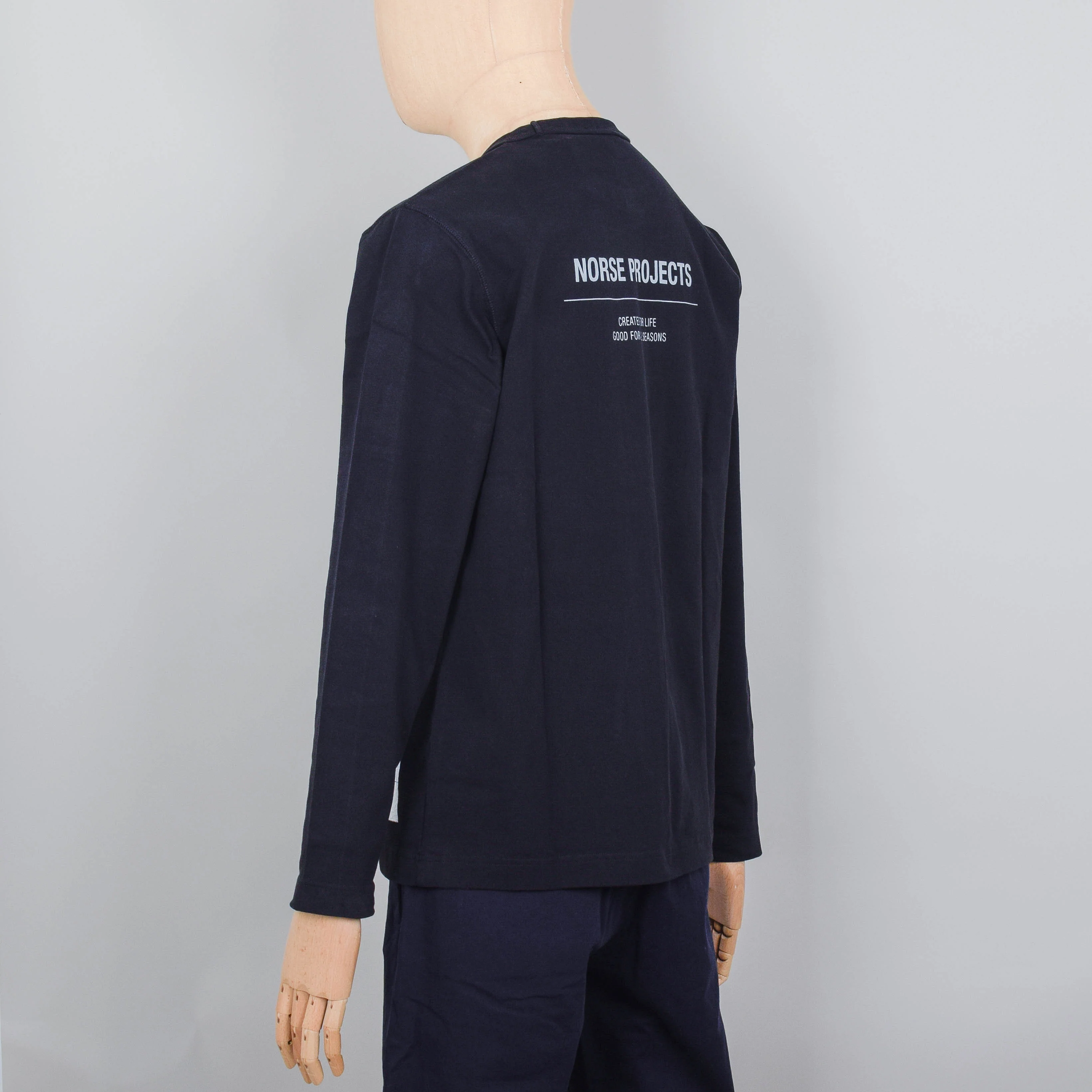 Norse Projects Holger Tab Series Logo LS T-Shirt - Black - Image 2