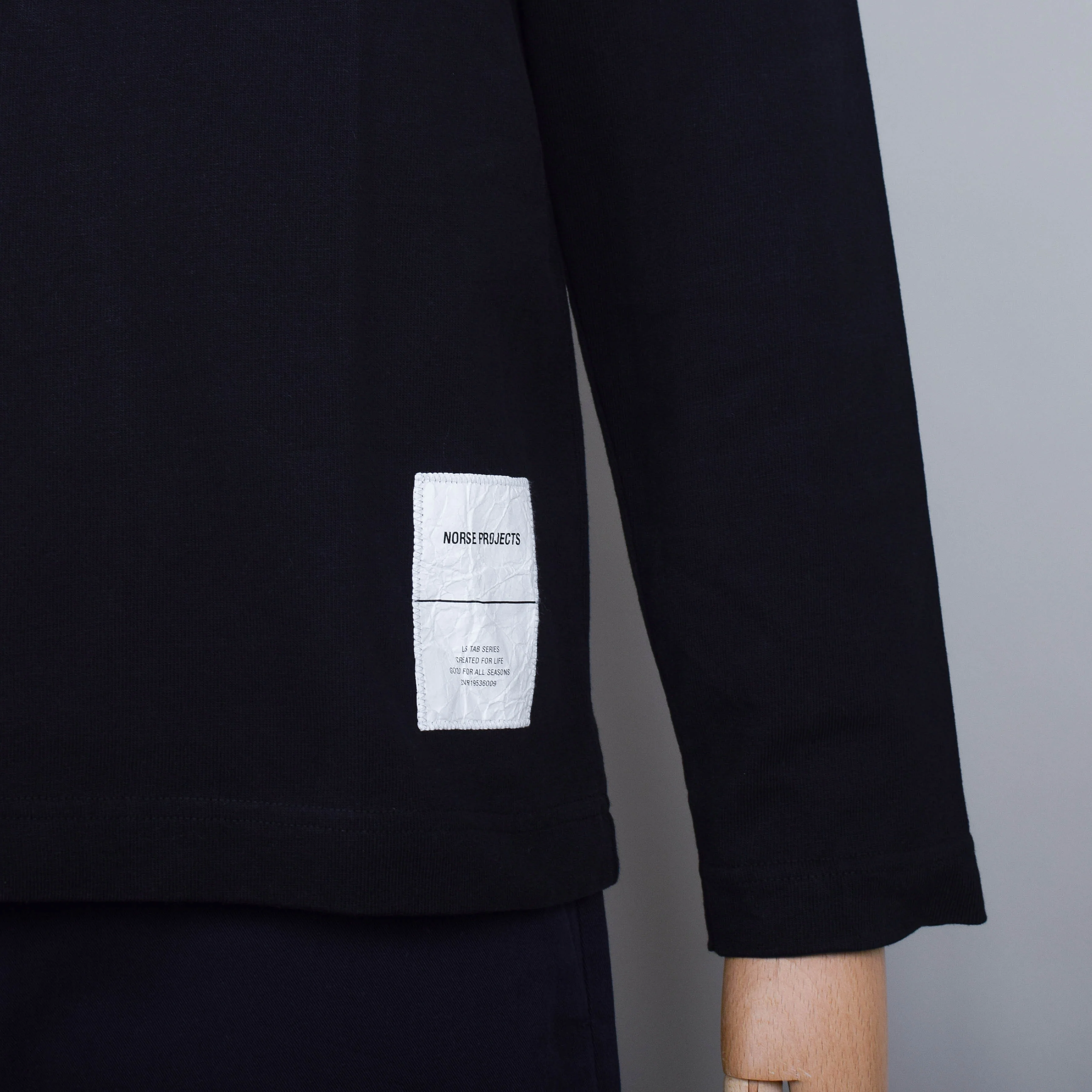 Norse Projects Holger Tab Series Logo LS T-Shirt - Black - Image 3